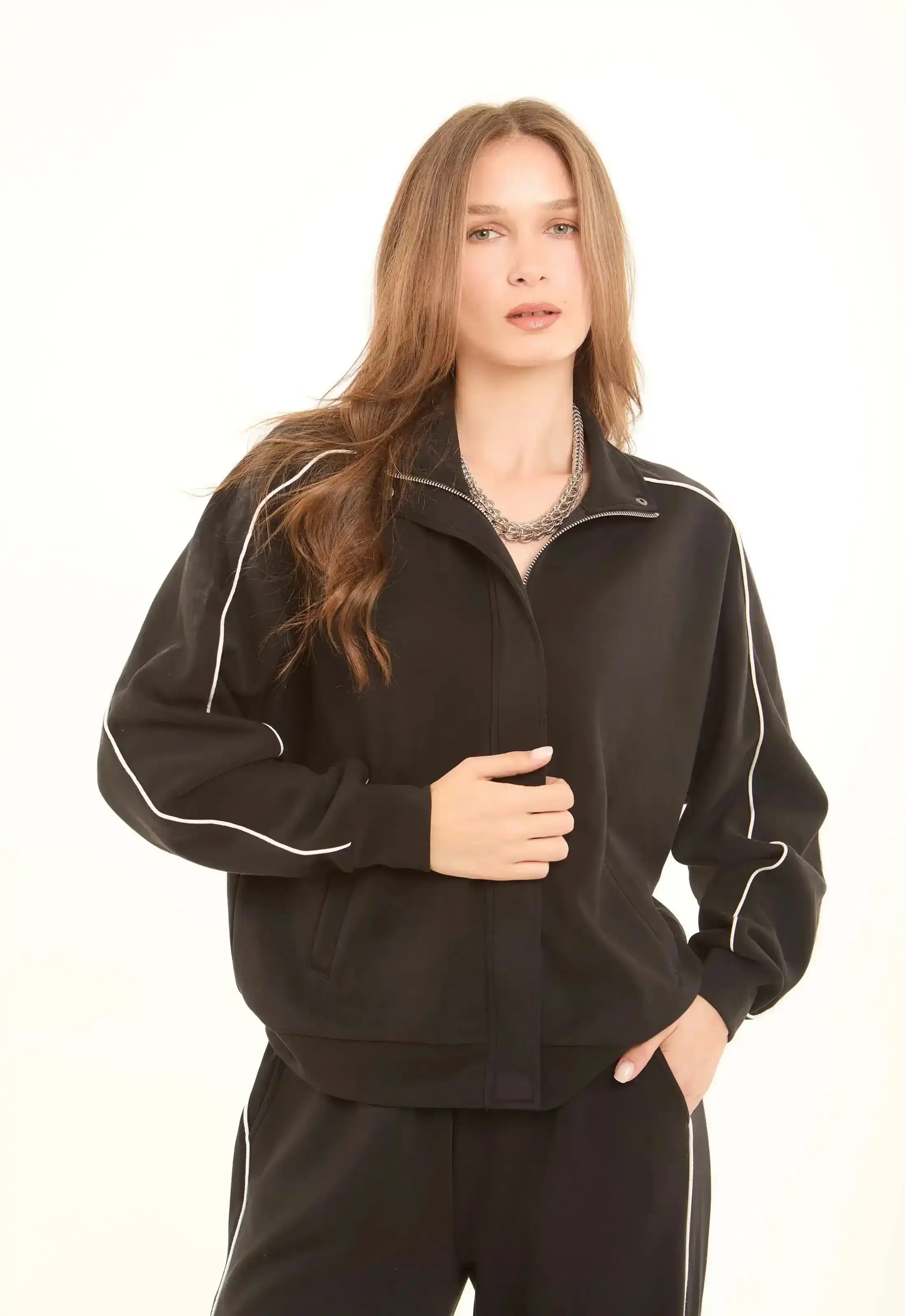 Comfy Long Sleeves Zipped Jacket - Image 2