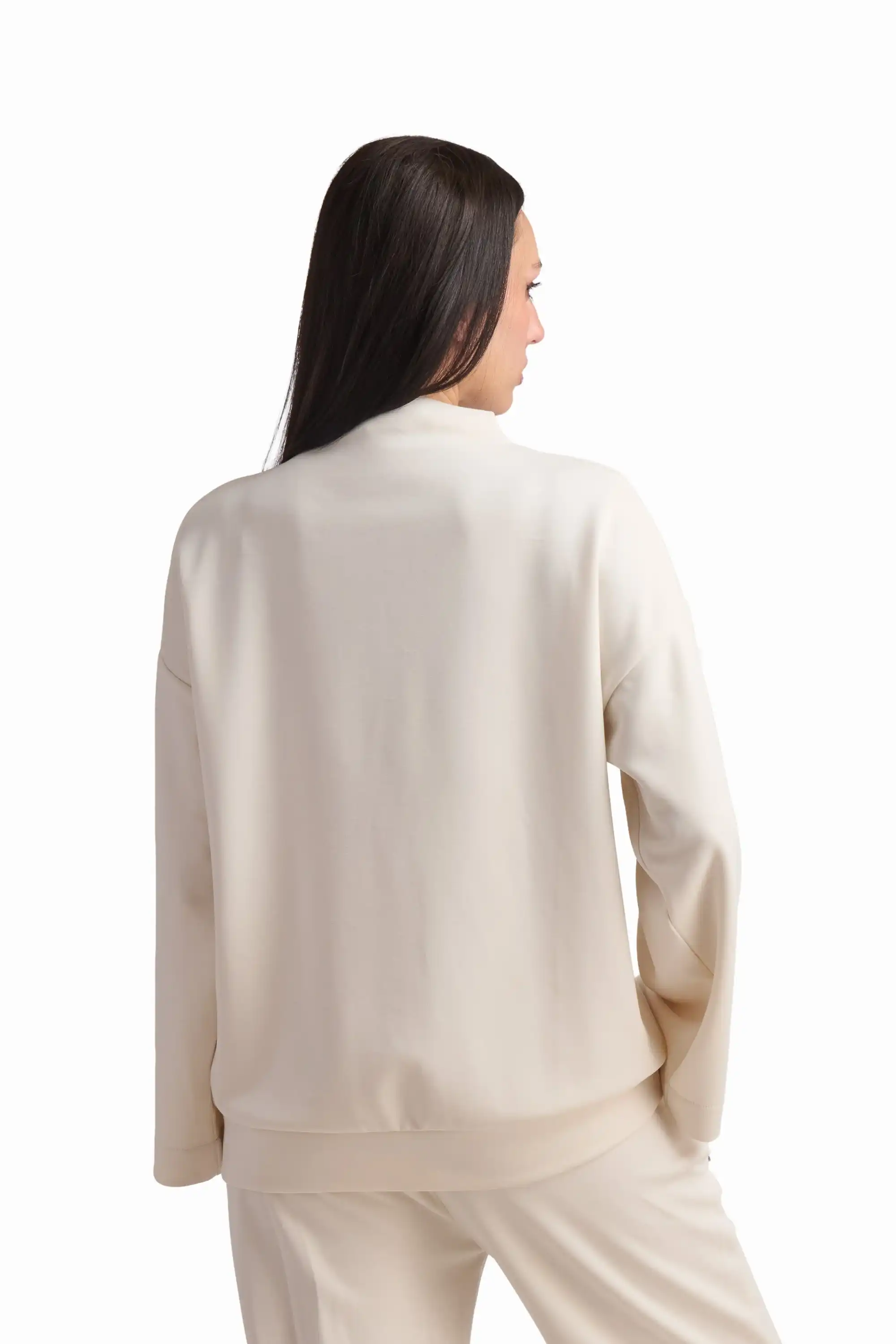 Cream 3D Floral Sleeve Sweatshirt - Image 4