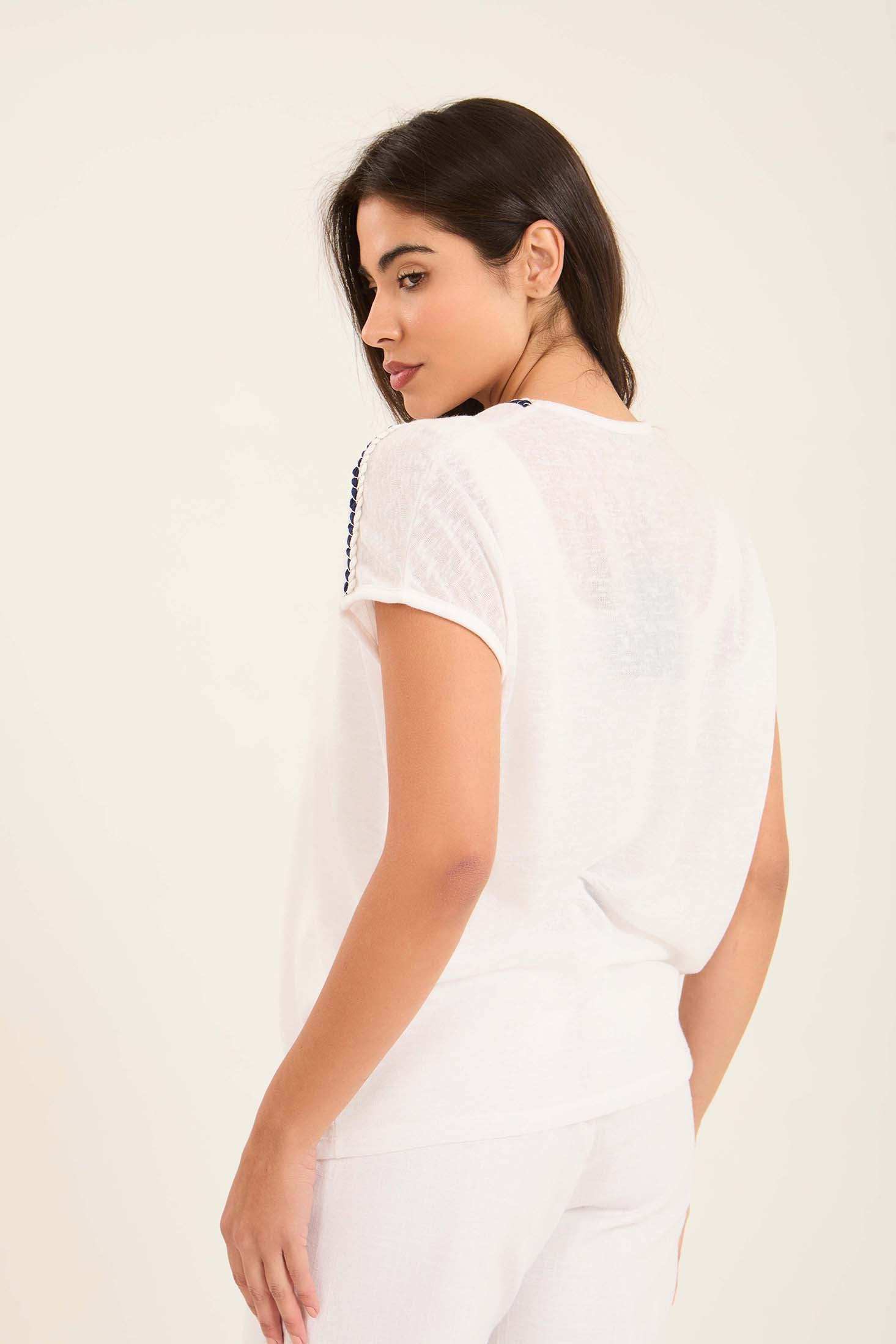 Lightweight Short Sleeves Tee with Stitched Robe - Image 5