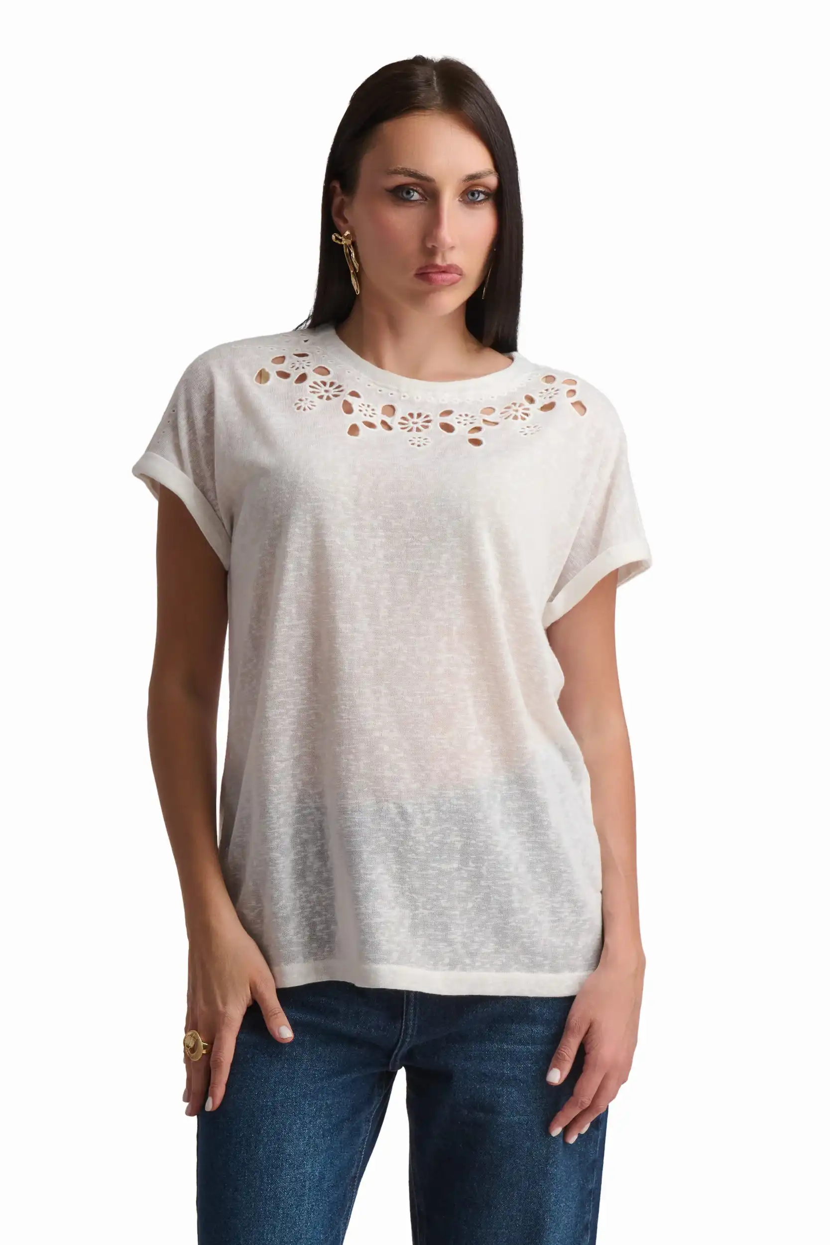 Ivory Atelier Cutwork Blouse - Image 2