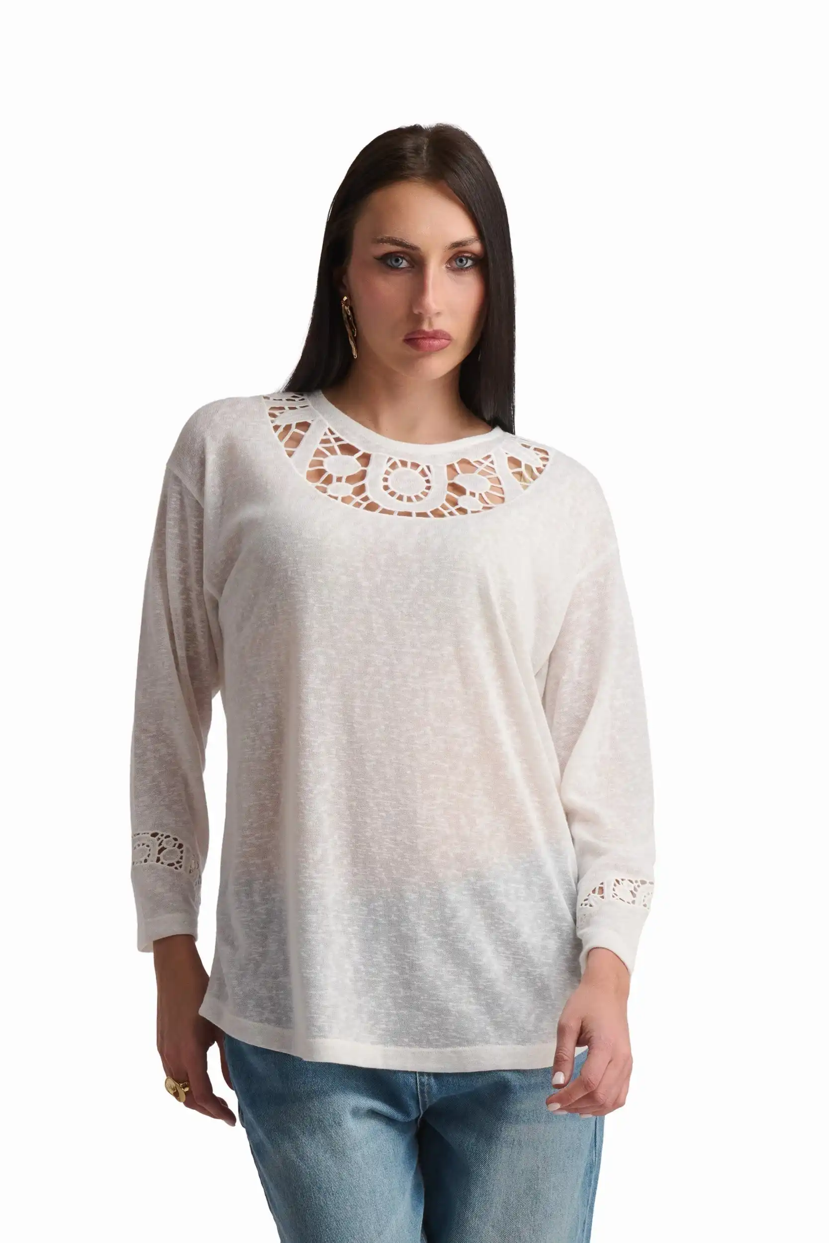 Soft Ivory Long Sleeve Top - Image 2