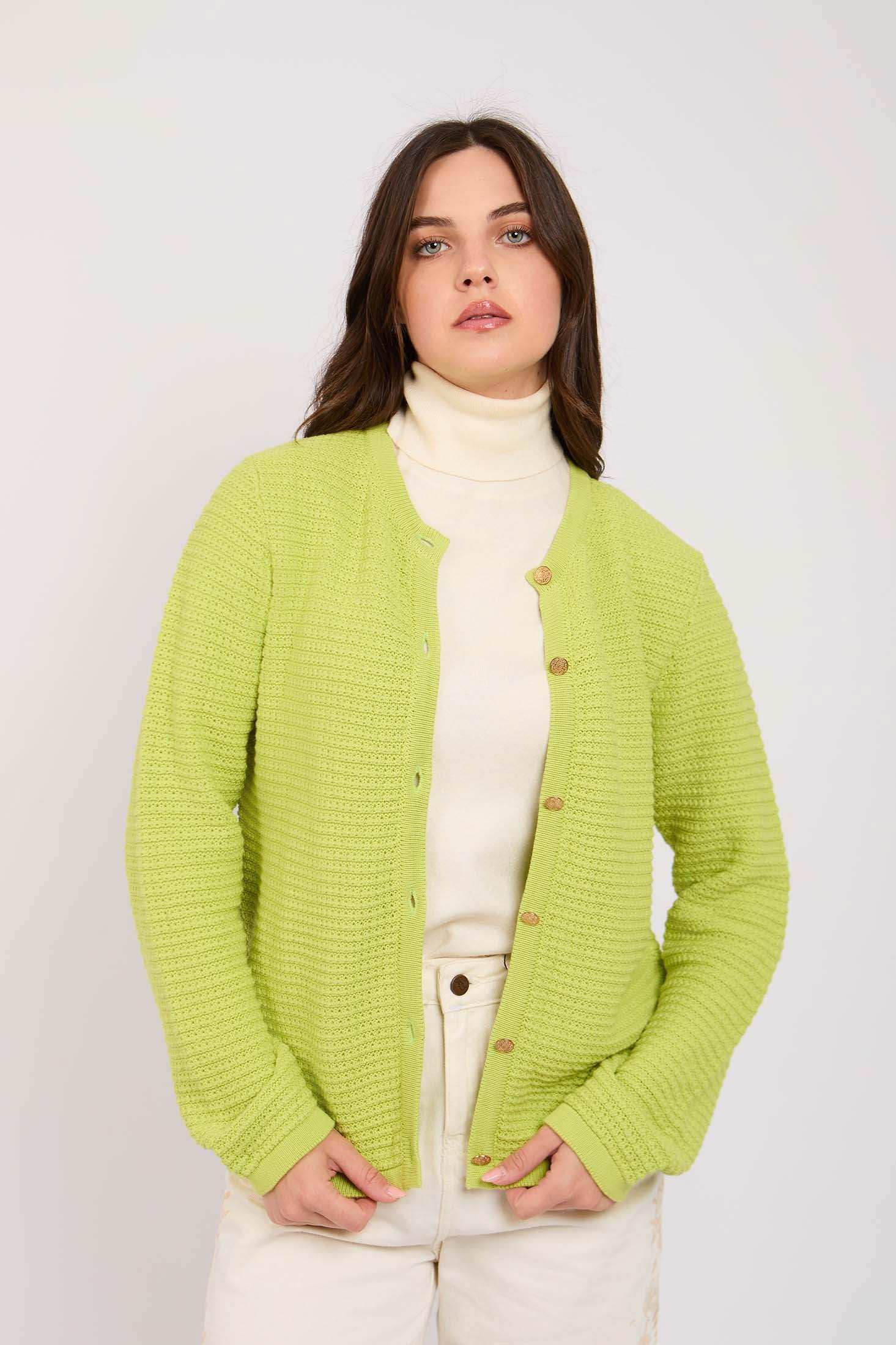 Women Regular Fit Cardigan Green - Image 5