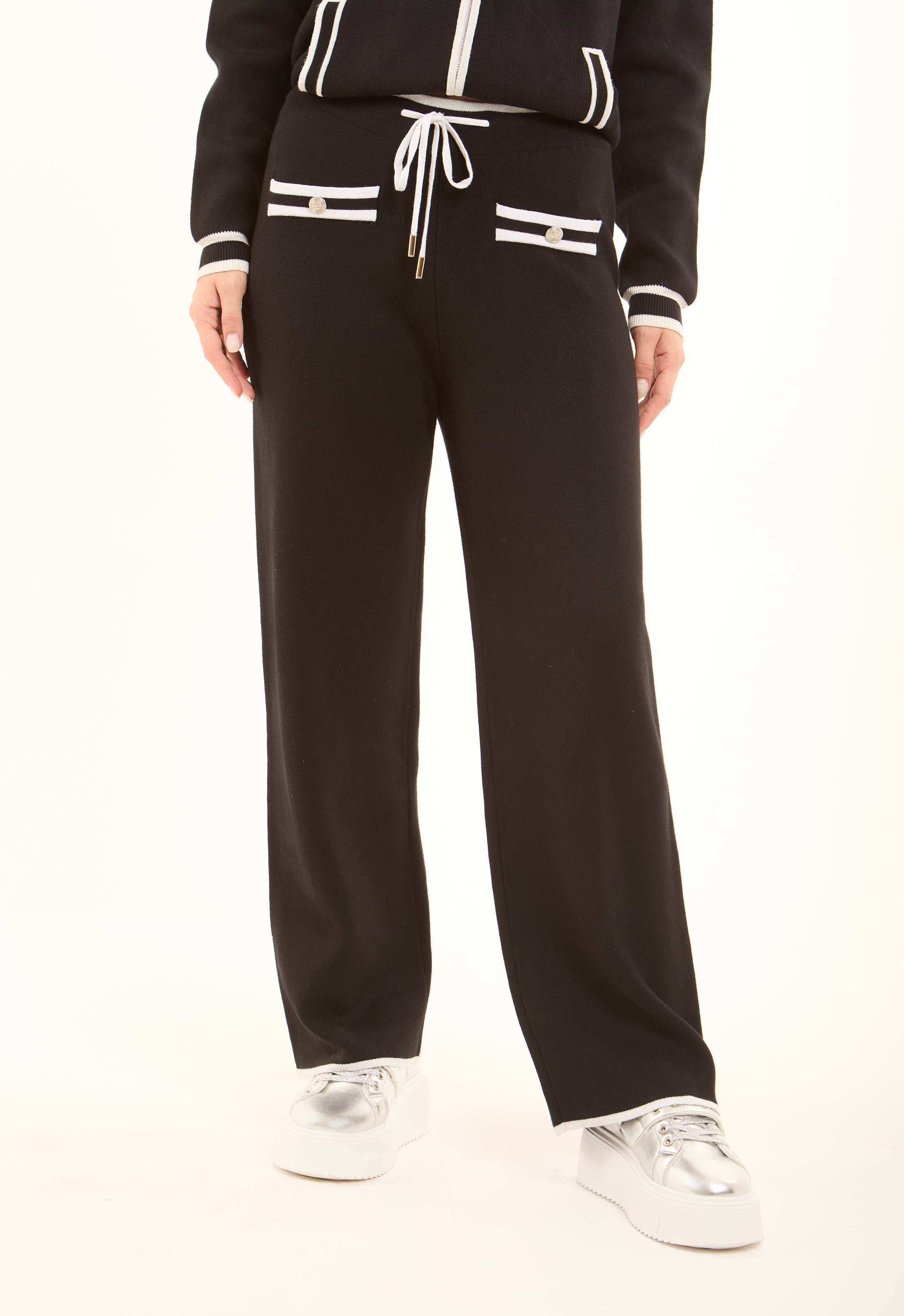 Soft Viscose Pants with Contrast Trim - Image 2