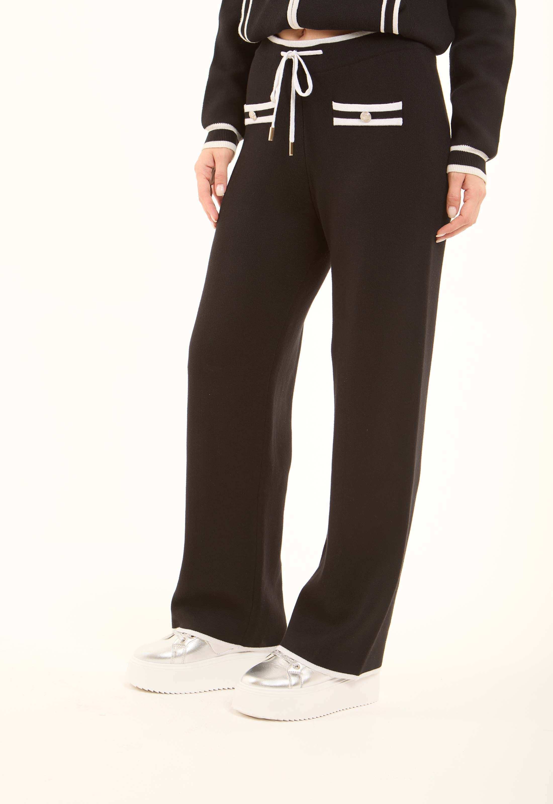 Soft Viscose Pants with Contrast Trim - Image 3