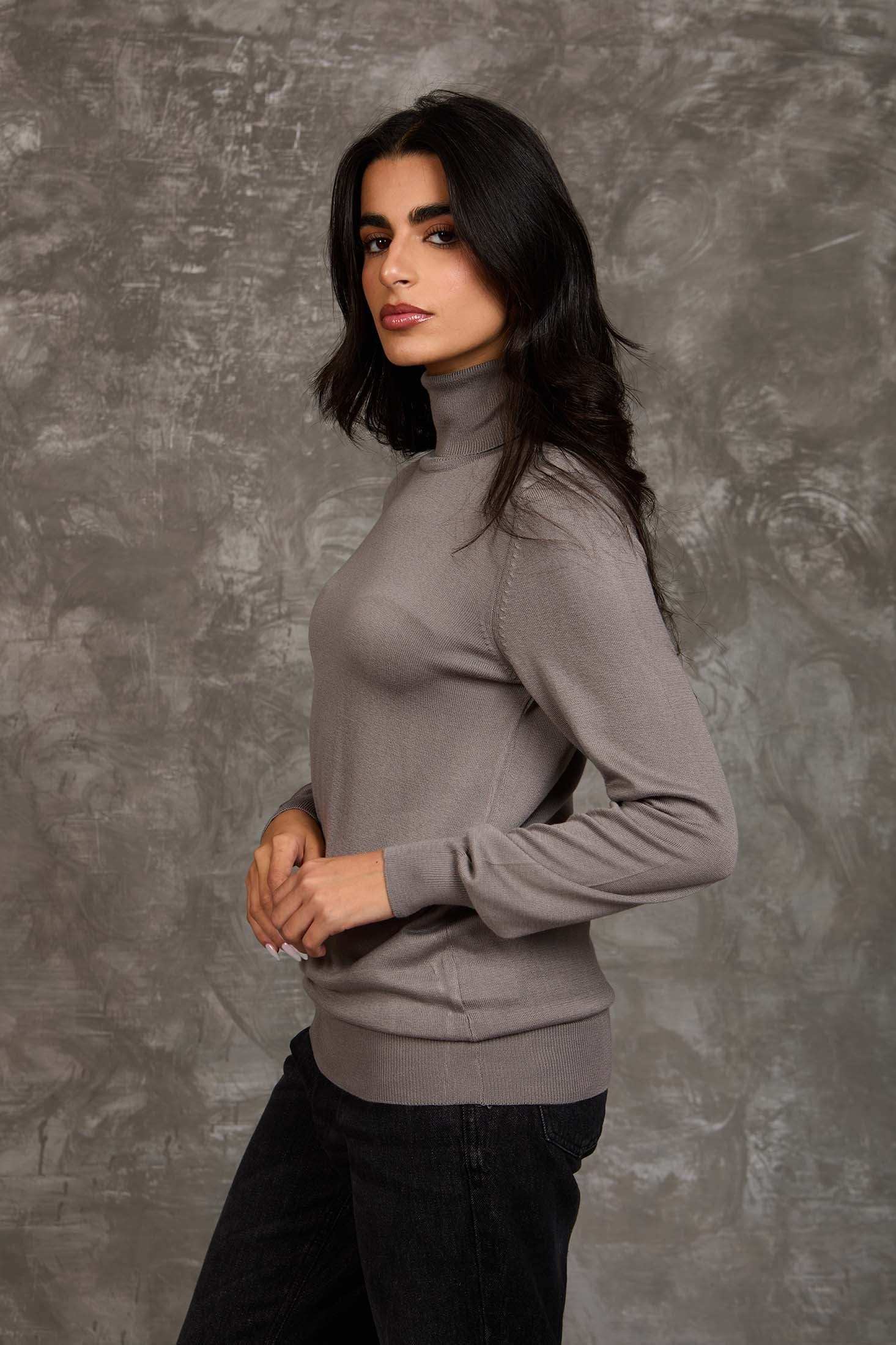 Women Regular Fit Pullover Grey - Image 3