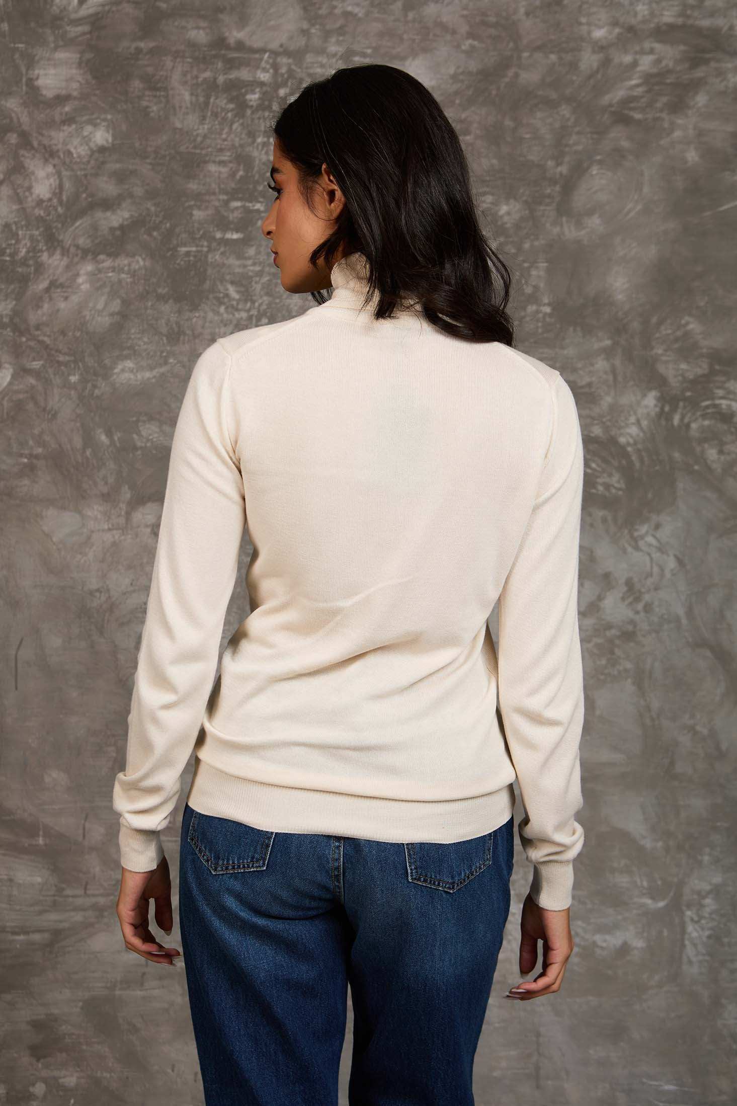 Women Regular Fit Pullover Sugar Off White - Image 4