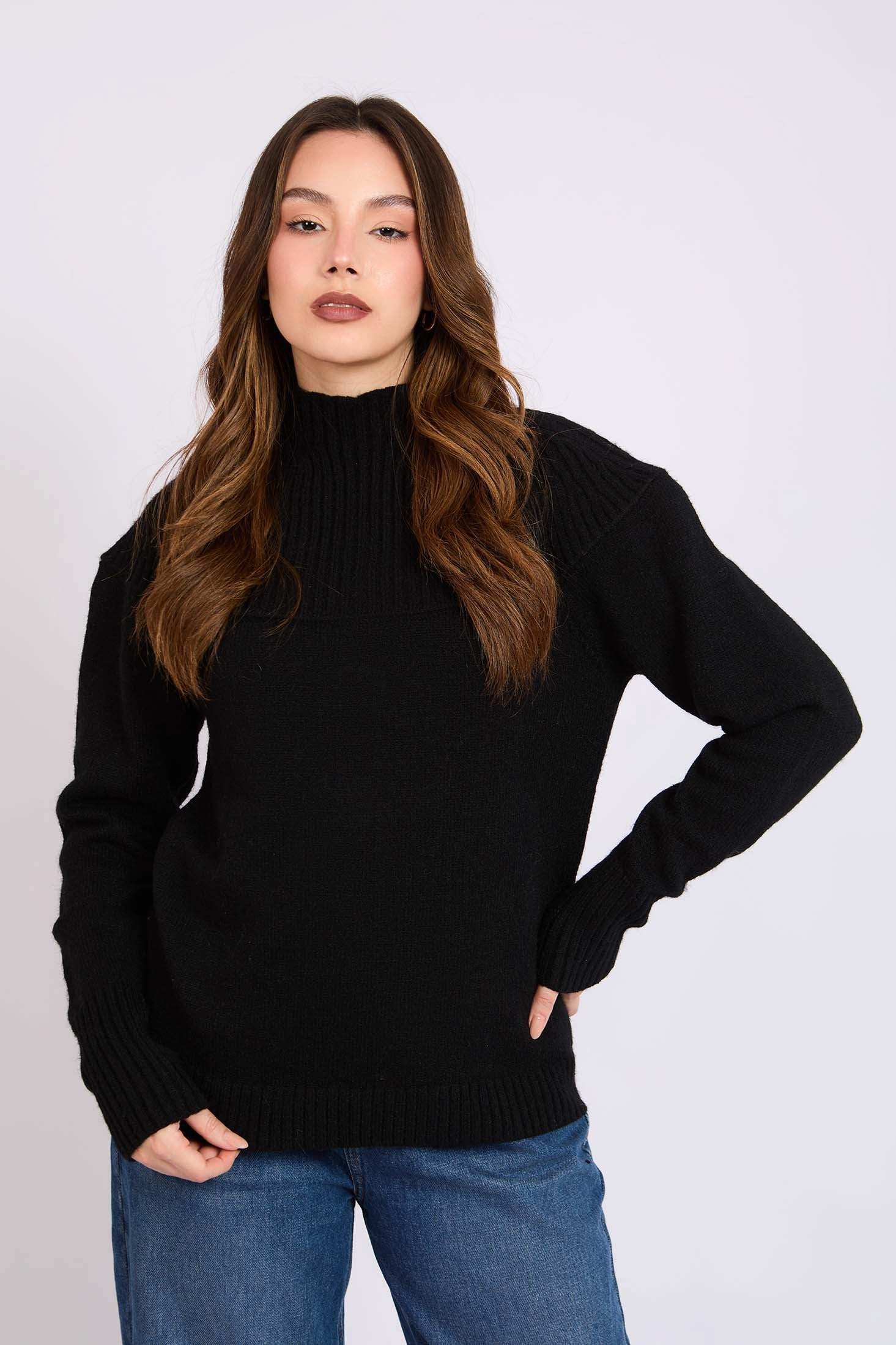 Women Regular Fit Pullover Black - Image 2