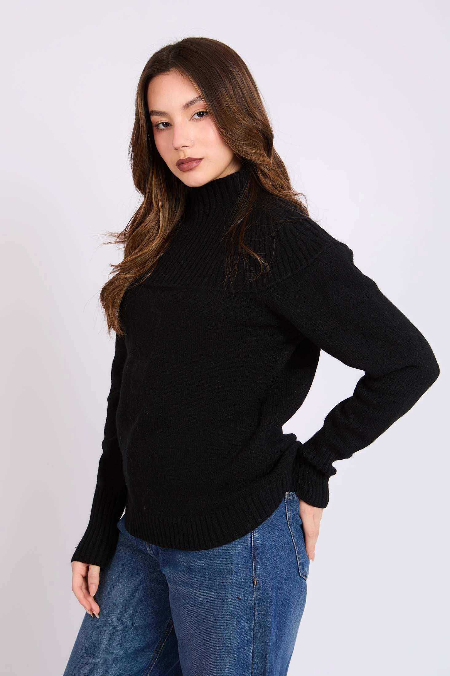 Women Regular Fit Pullover Black - Image 3
