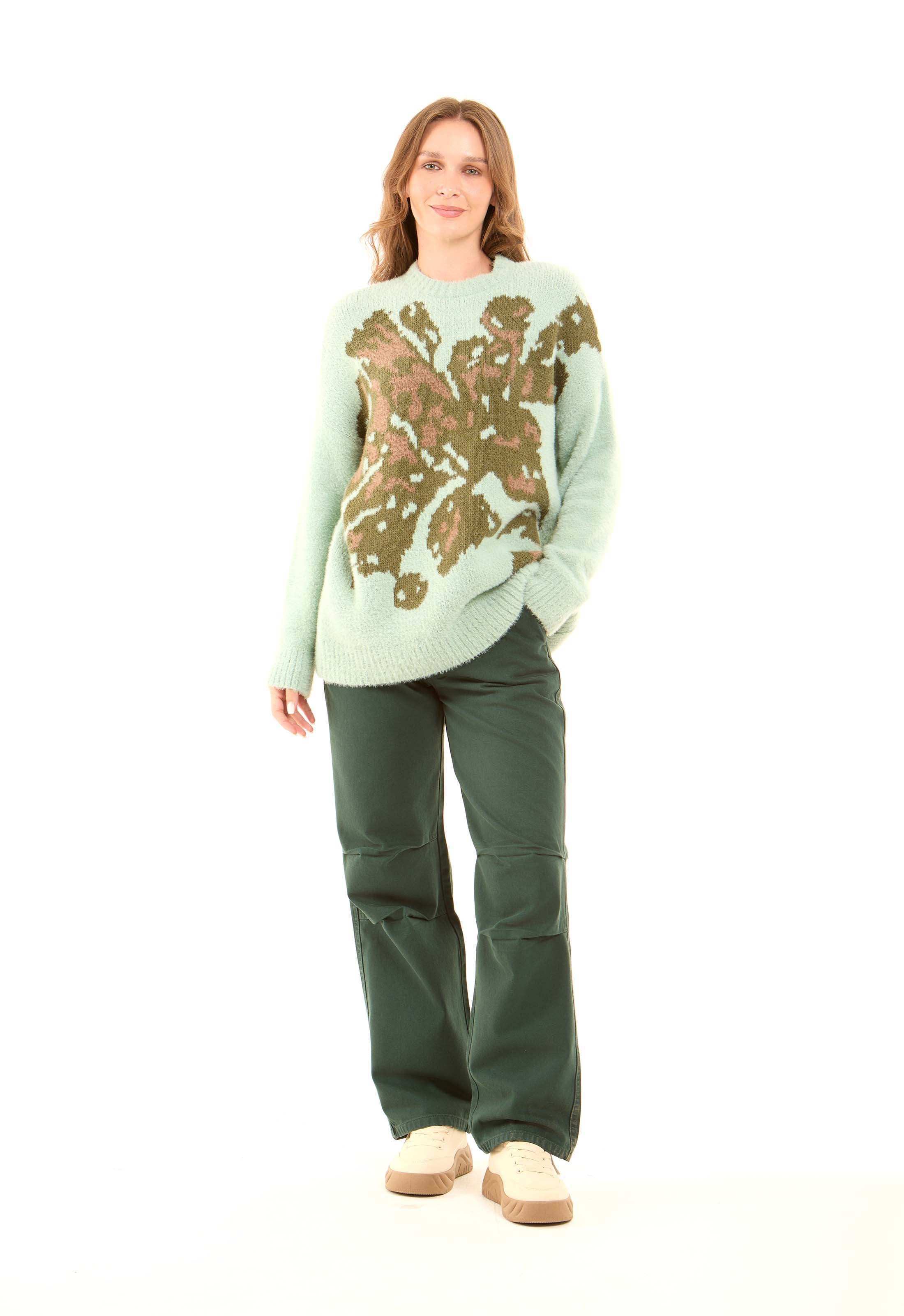 Slip On Ribbed Round Neck Pullover - Image 3