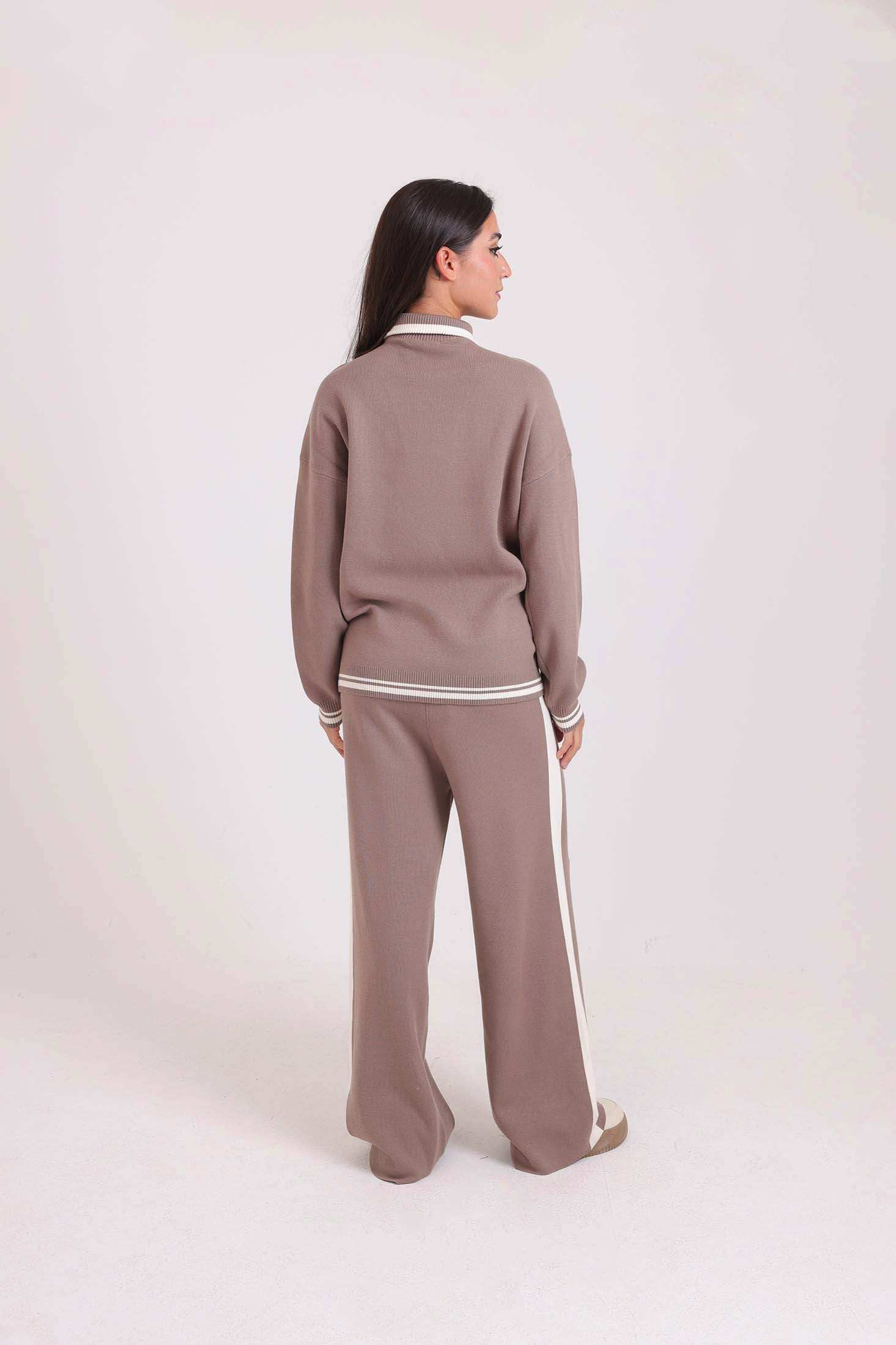 Piping Zipped Sweater with Front Pockets - Image 3