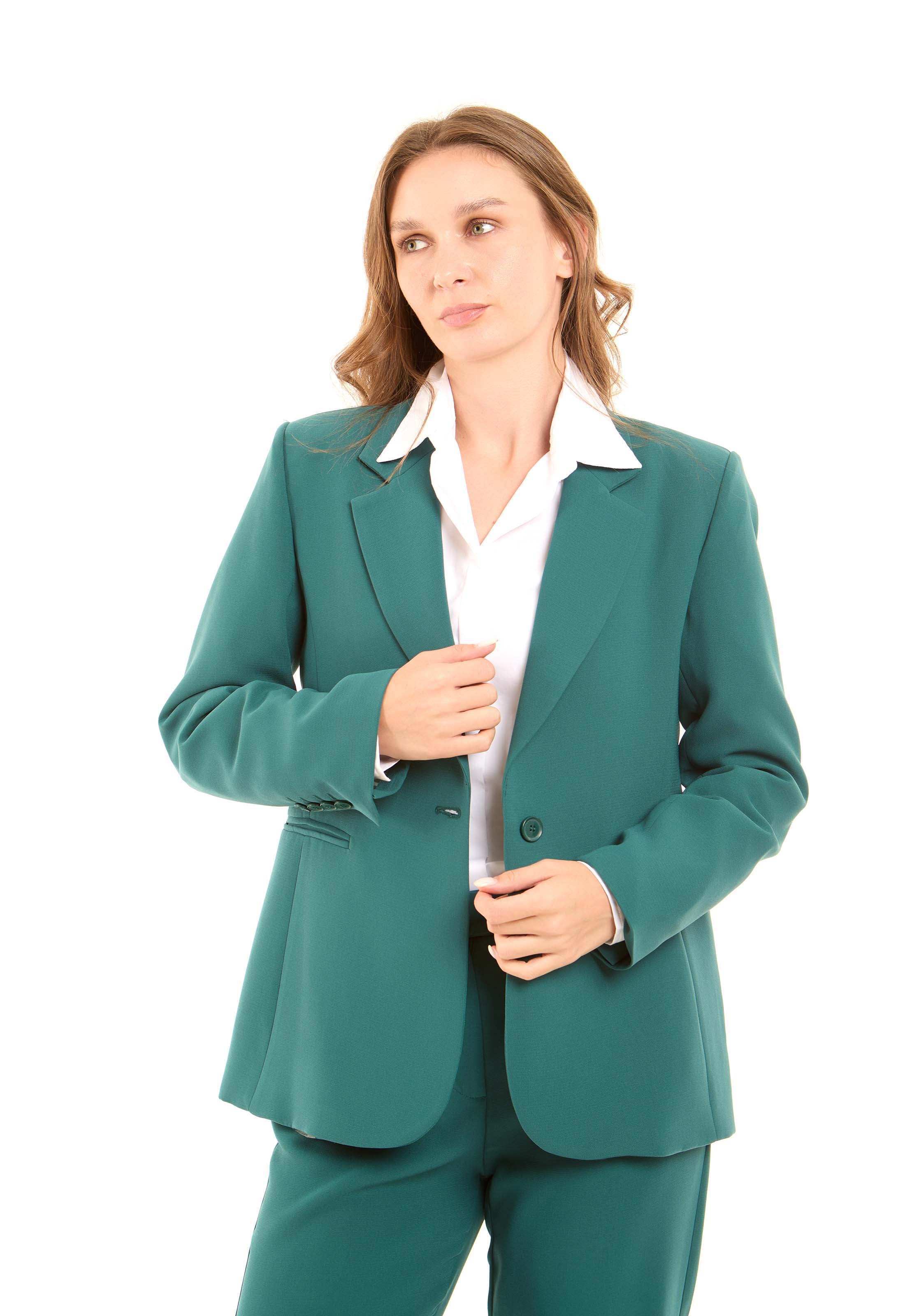Structured Tailored Polyester Blazer Jacket - Image 3