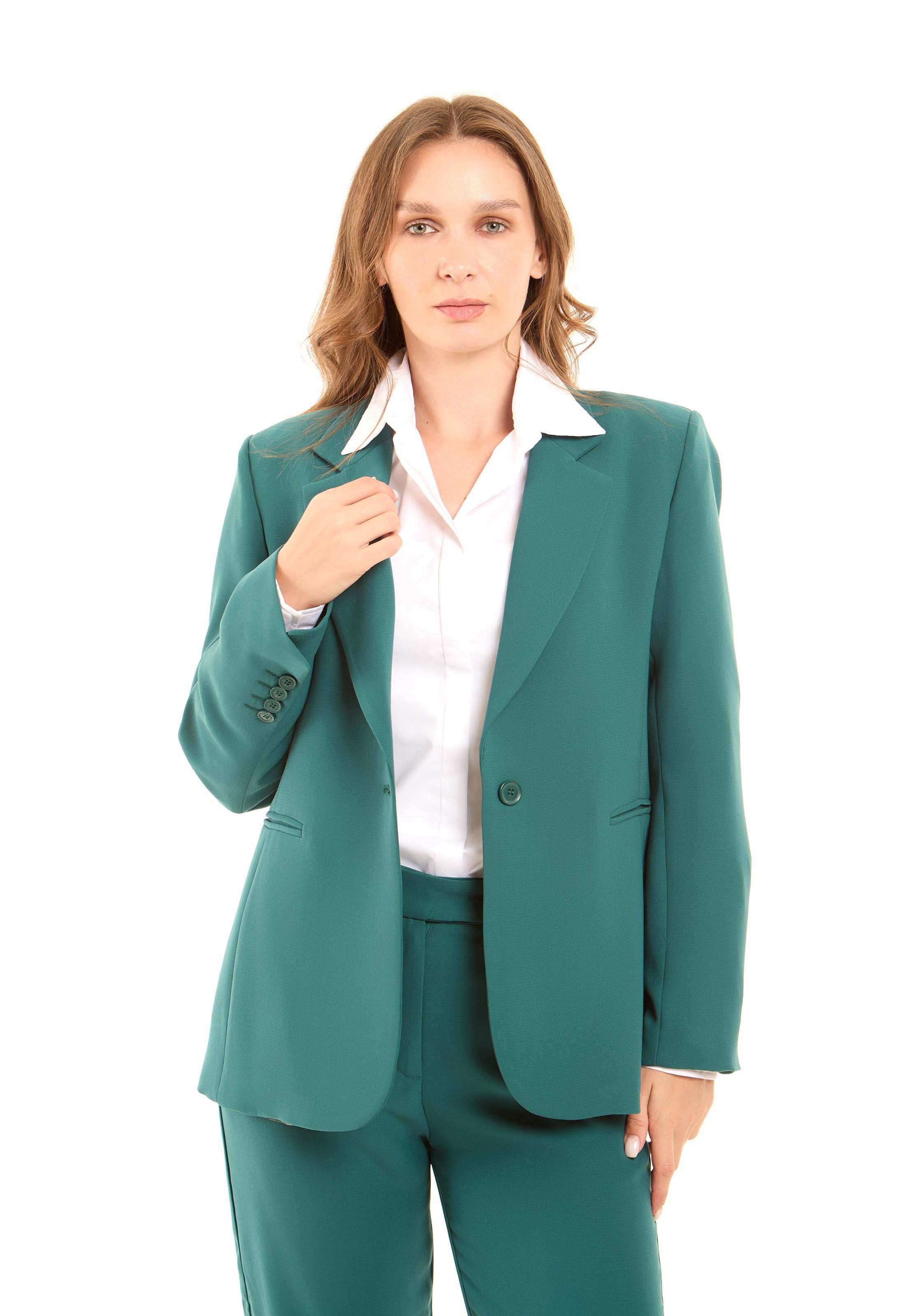 Structured Tailored Polyester Blazer Jacket - Image 4