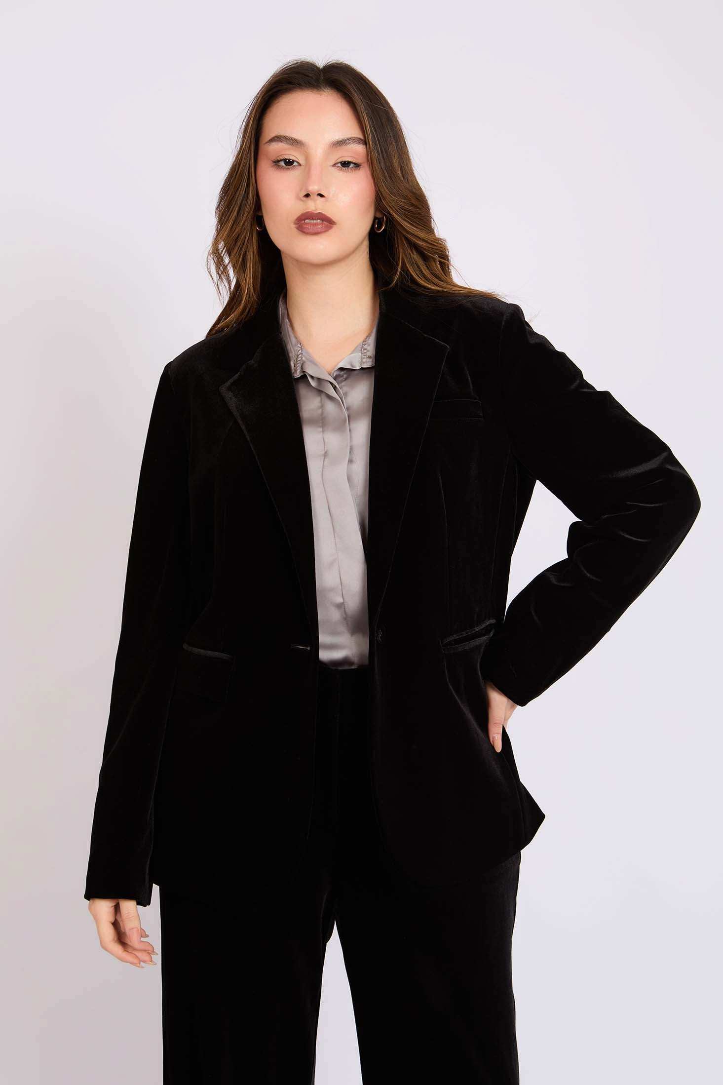 Women Regular Fit Blazer Black - Image 3