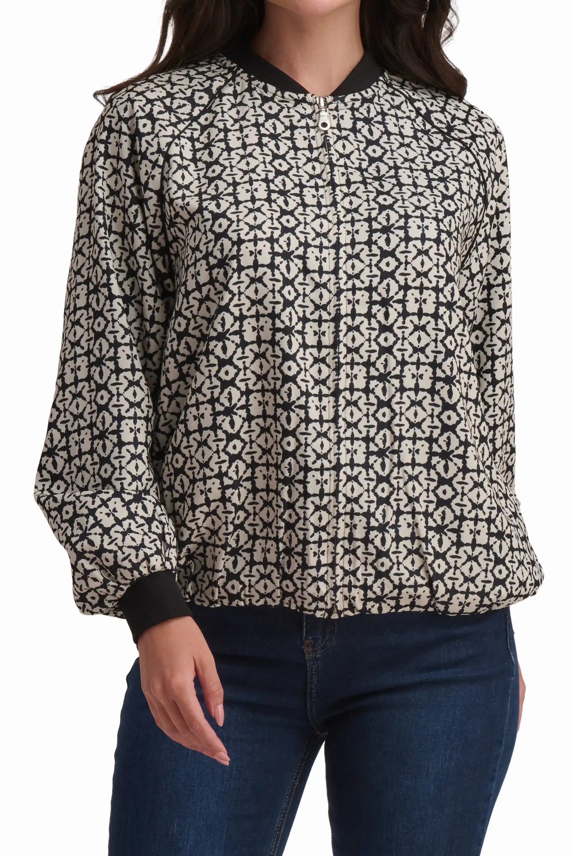 Printed Cotton Top with Ribbed Trim - Image 4
