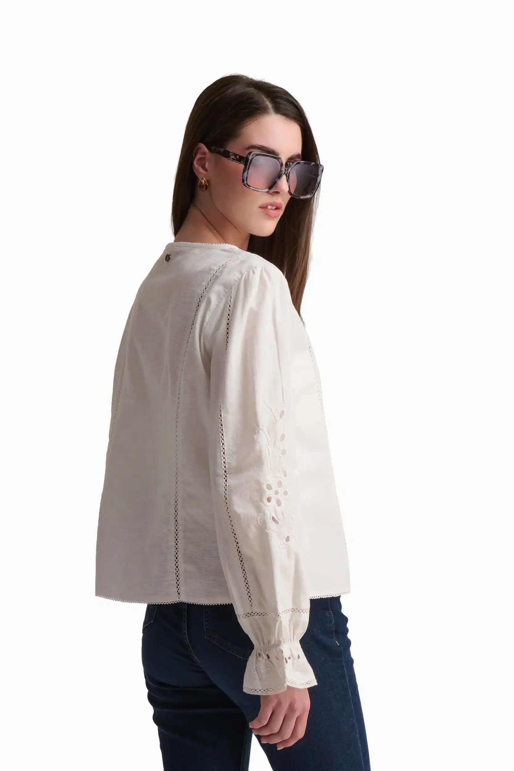 Embroidered Linen Blend Jacket - Image 6