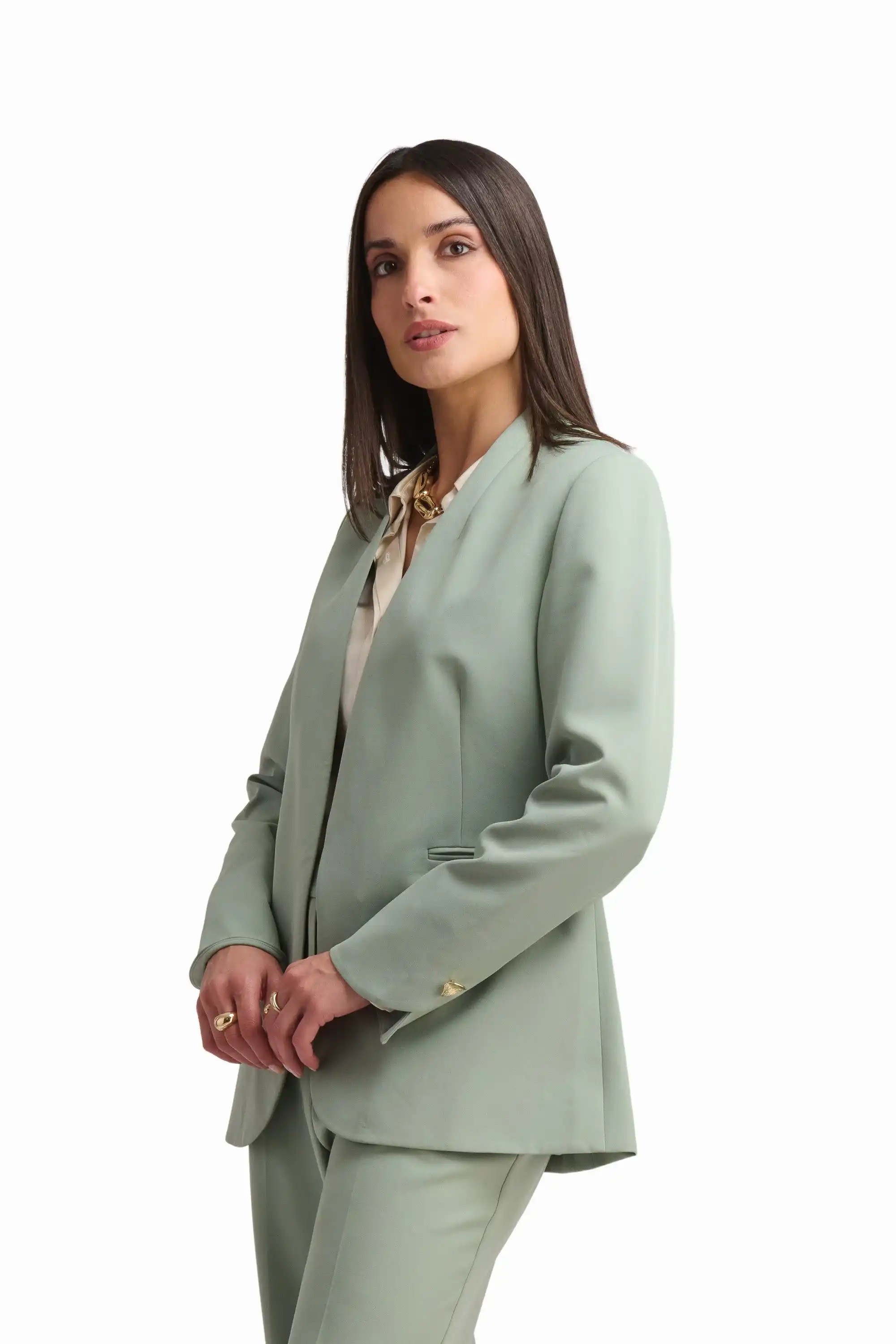 Sage Green Tailored Blazer - Image 3