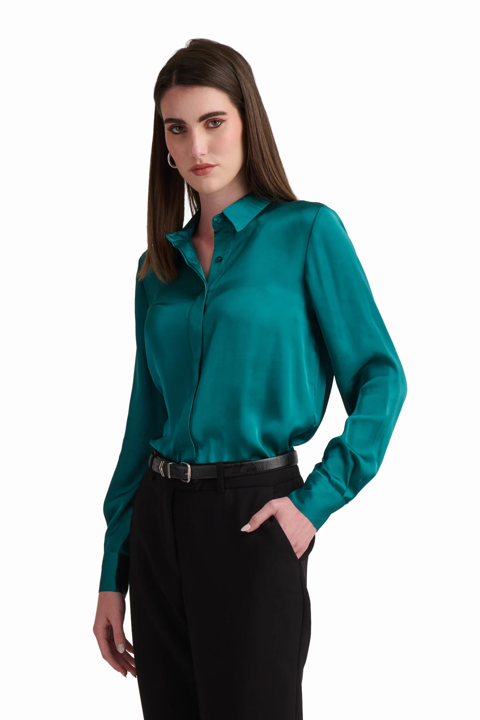 Satin Button-Down Shirt - Image 14