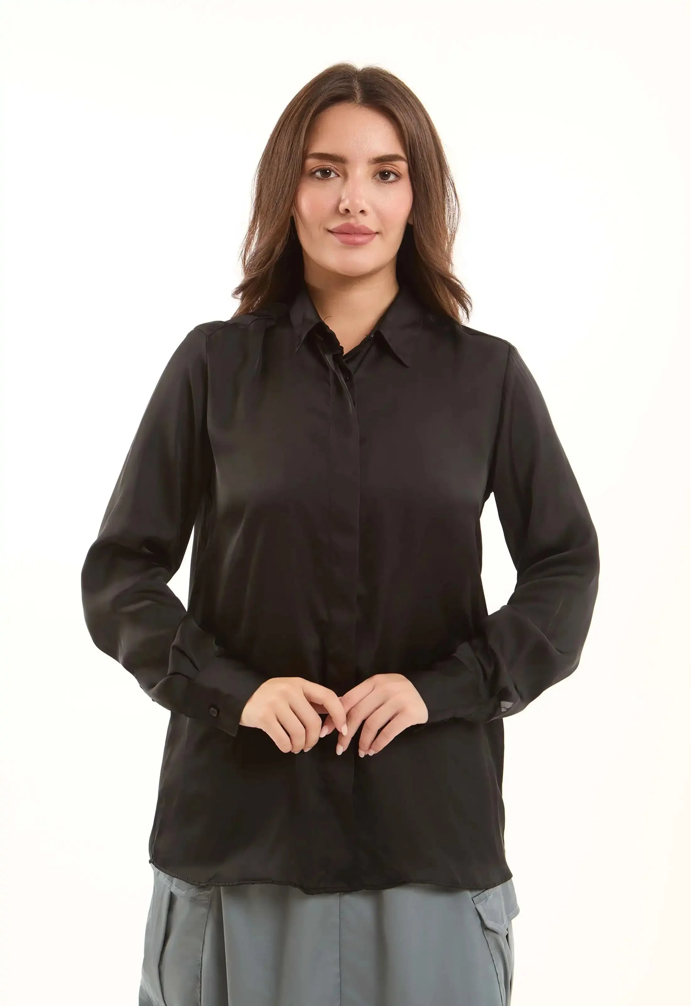 Satin Button-Down Shirt - Image 5