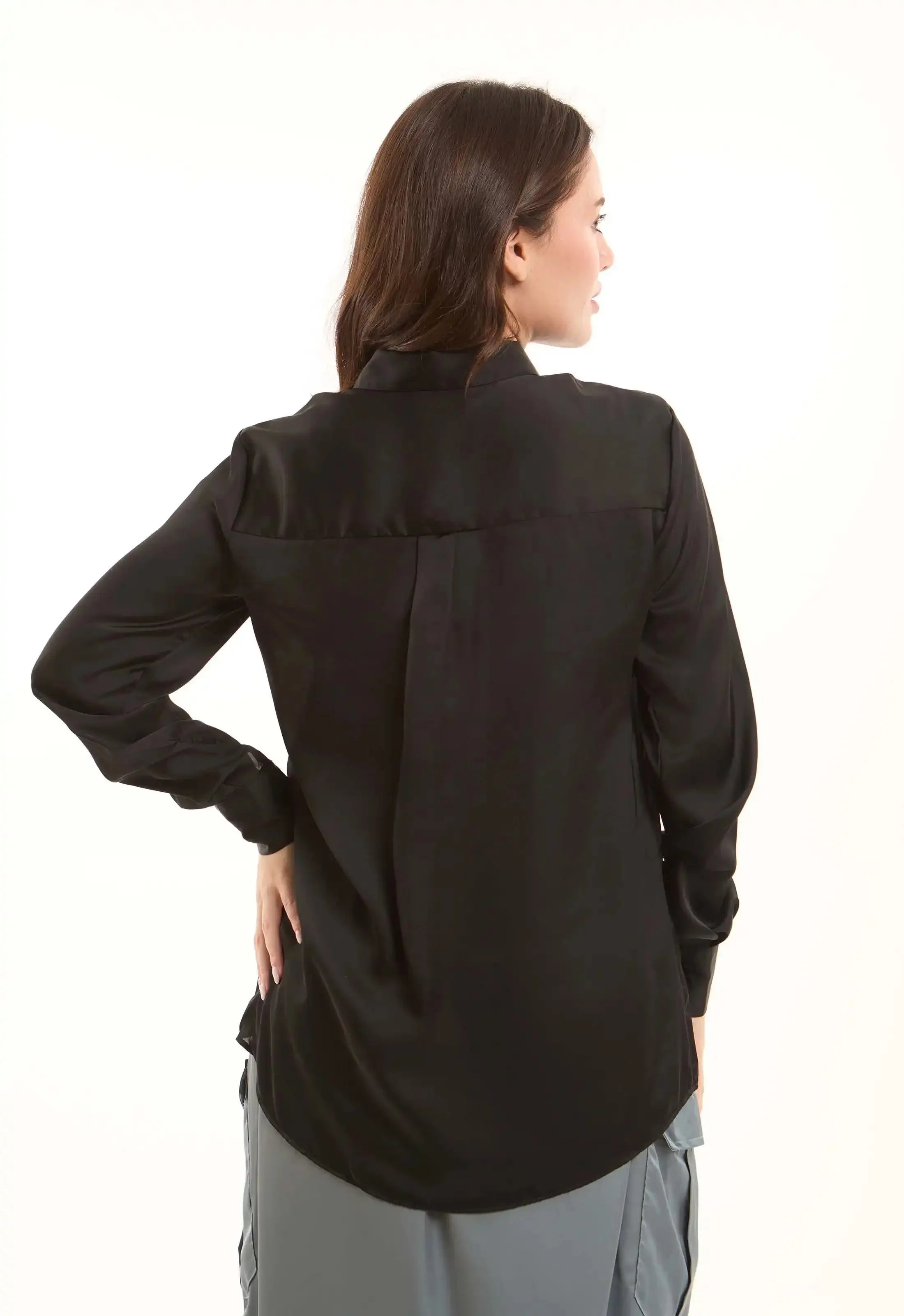 Satin Button-Down Shirt - Image 6