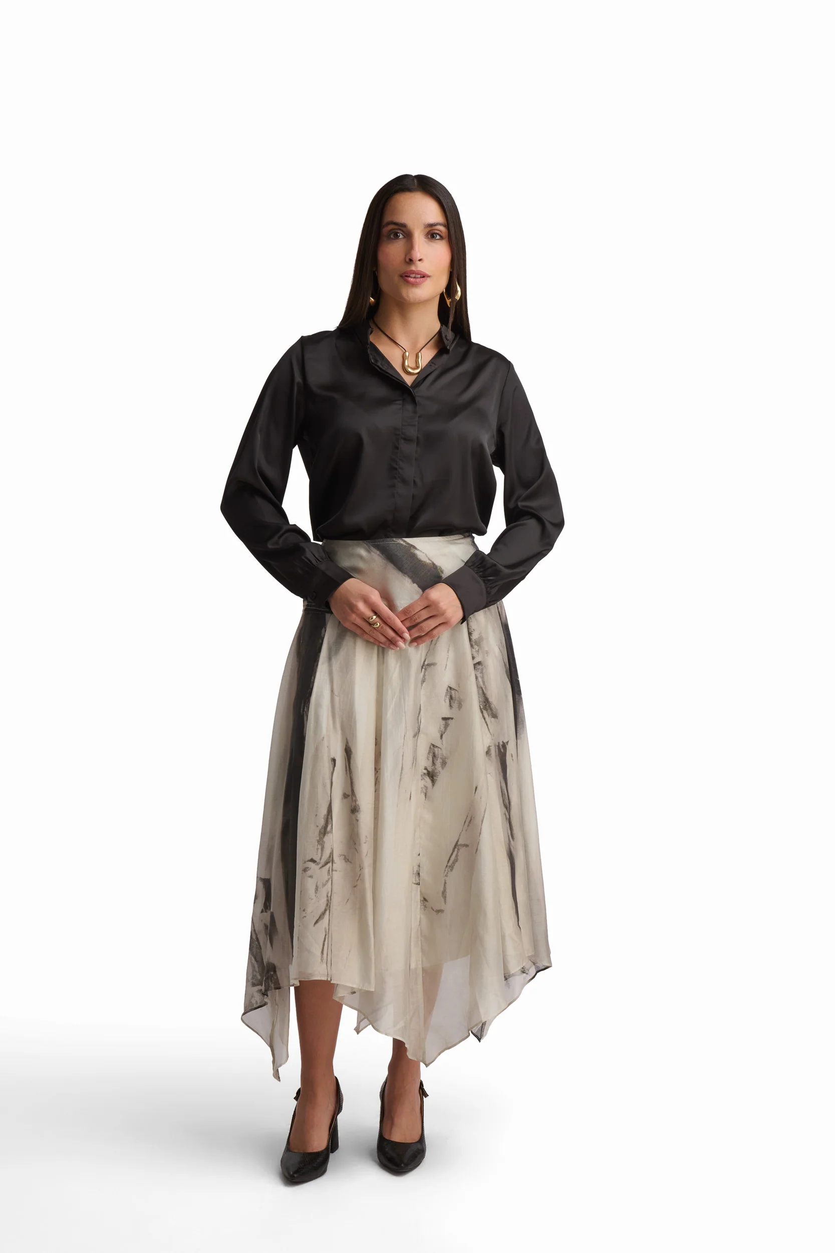 Bow-Neck Satin Shirt - Image 5
