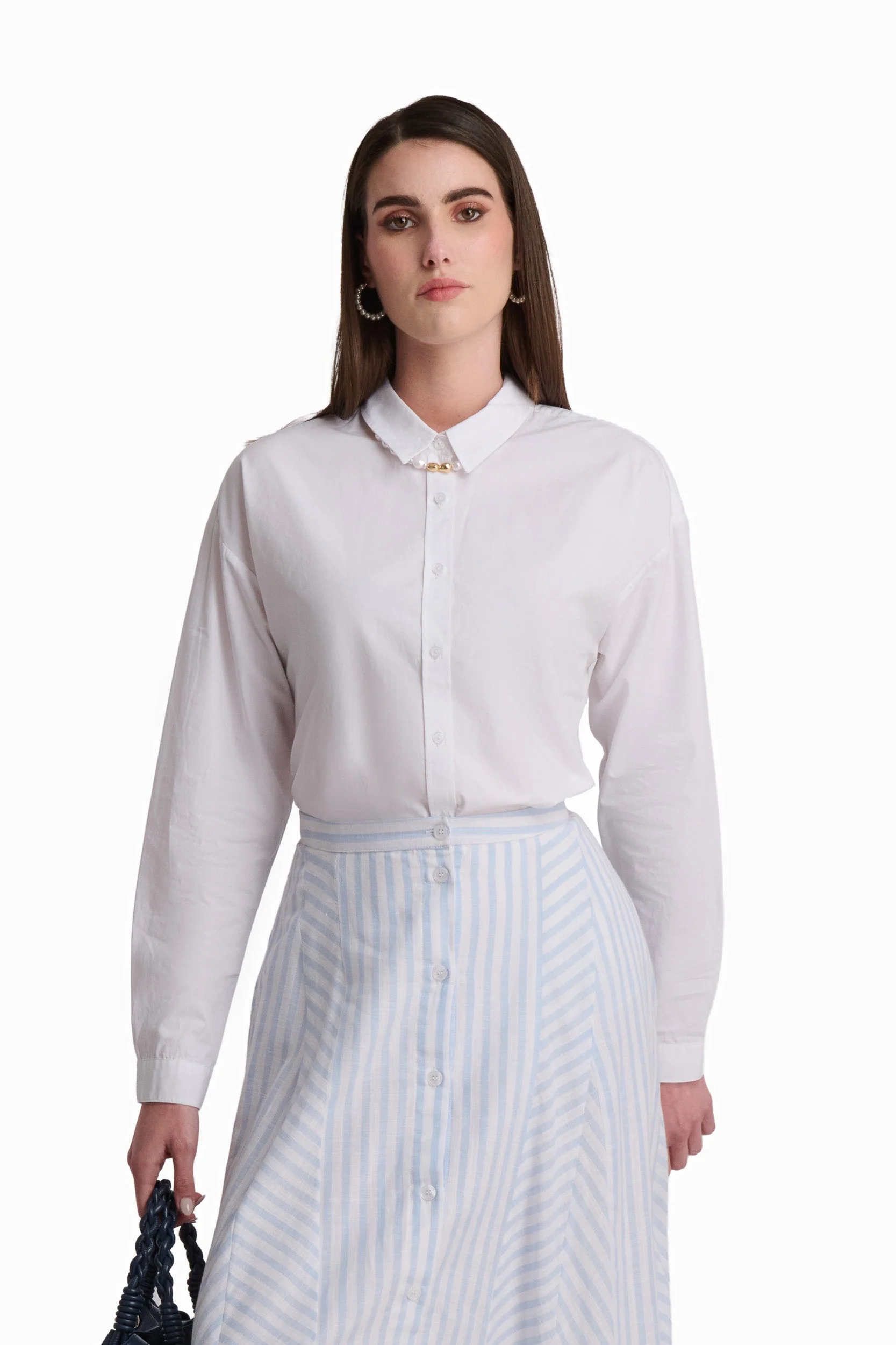 White Cotton Buttoned Shirt - Image 3