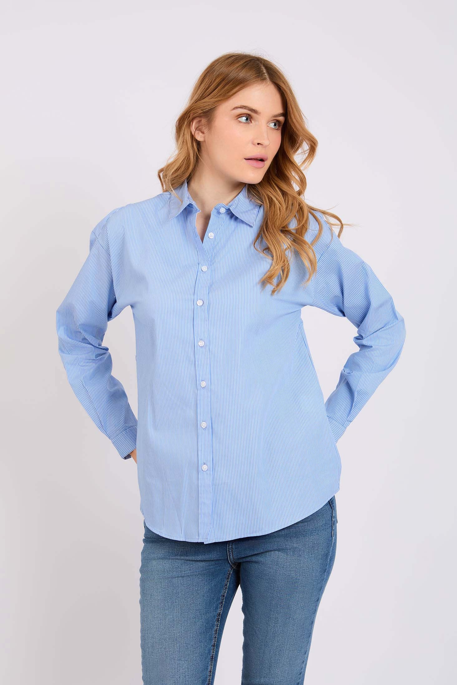 Striped Cotton Shirt with Pocket Detail - Image 2