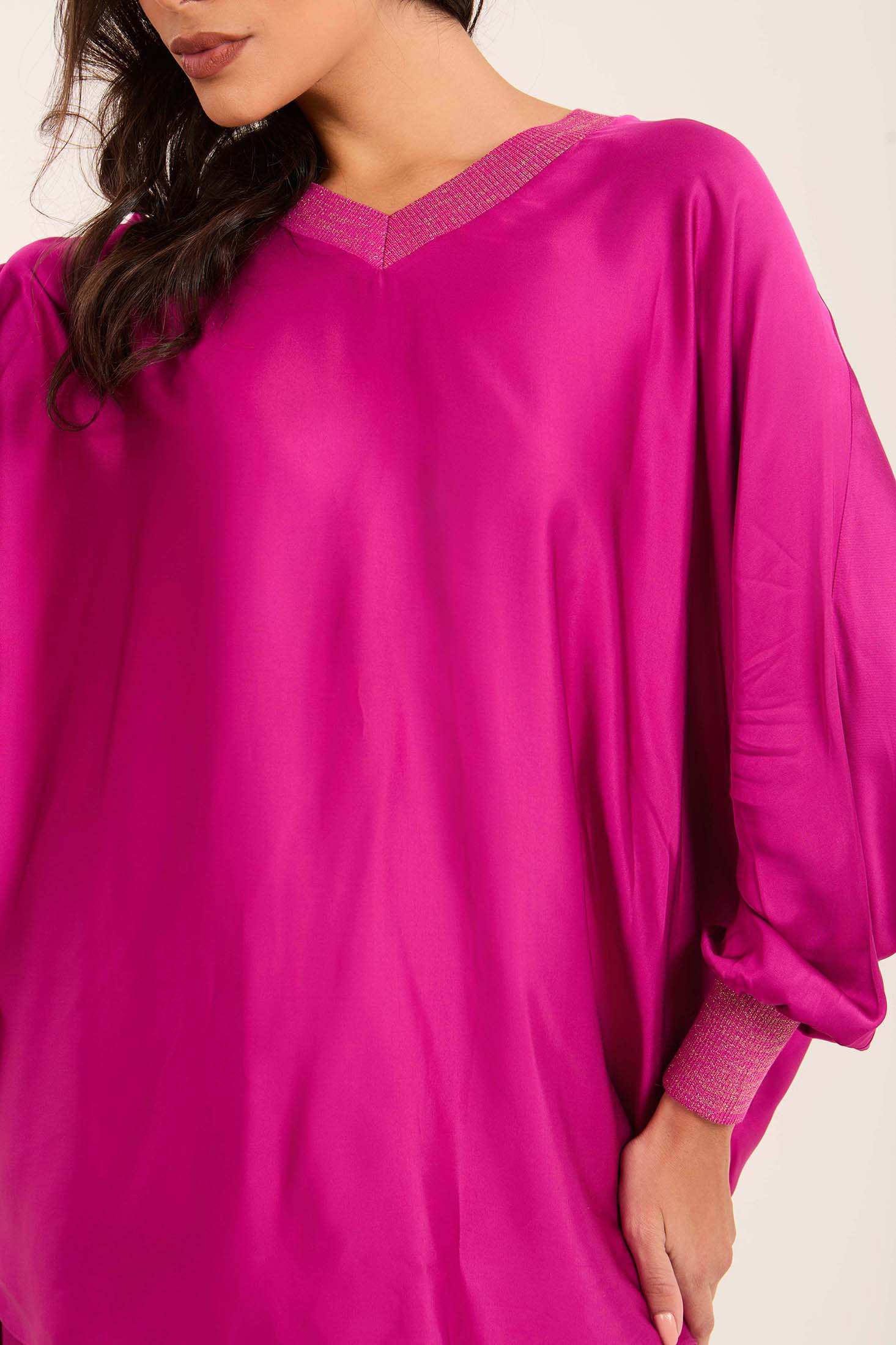 Colorful Ribbed V-Neck Elegant Tunic - Image 4