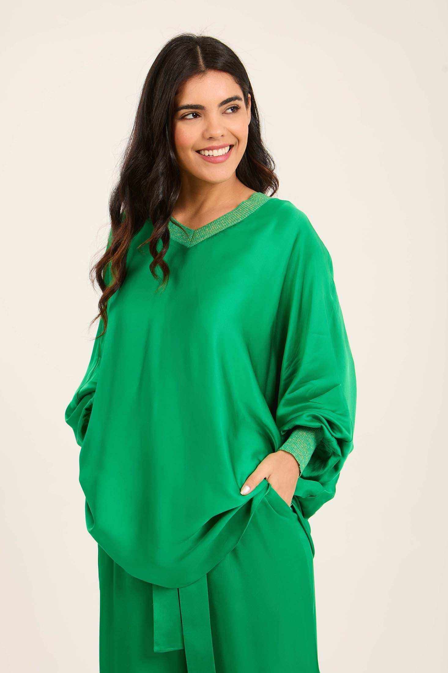Colorful Ribbed V-Neck Elegant Tunic - Image 4