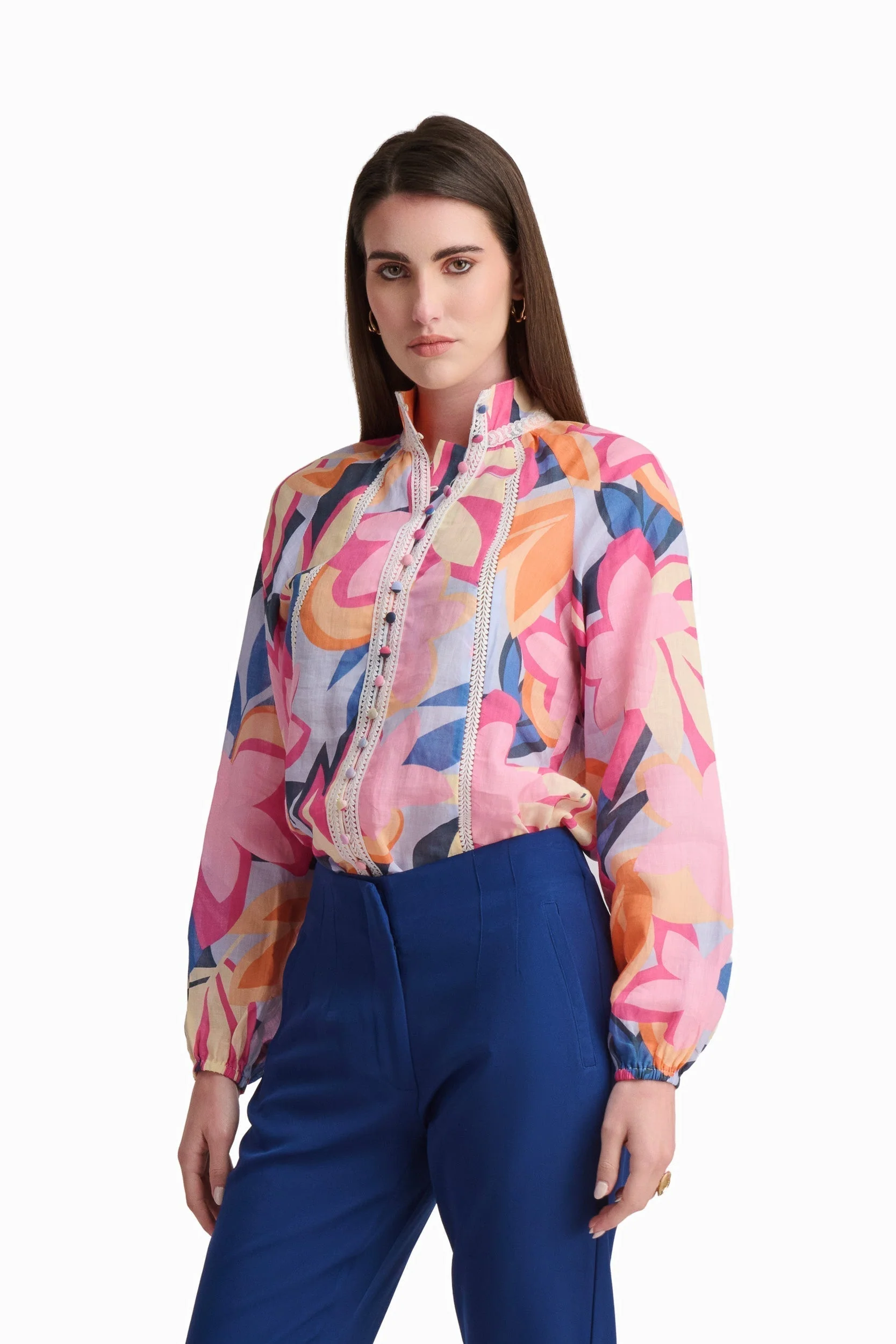 Multicolor Abstract Print Blouse - Image 2