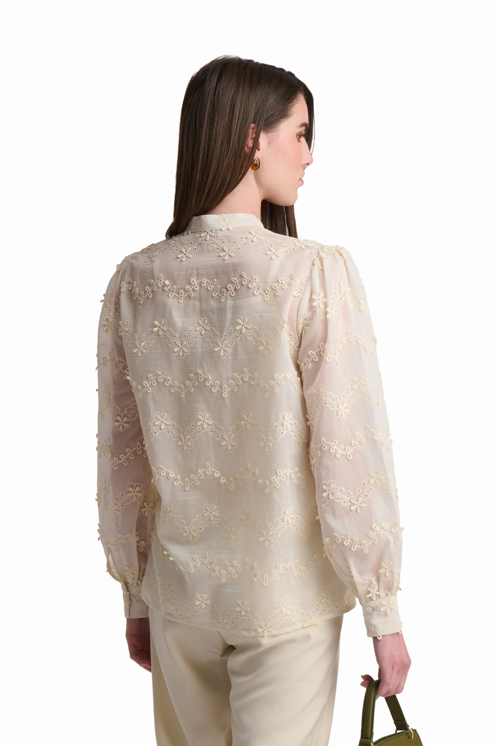 Victorian-Inspired Scalloped Eyelet Blouse - Image 4