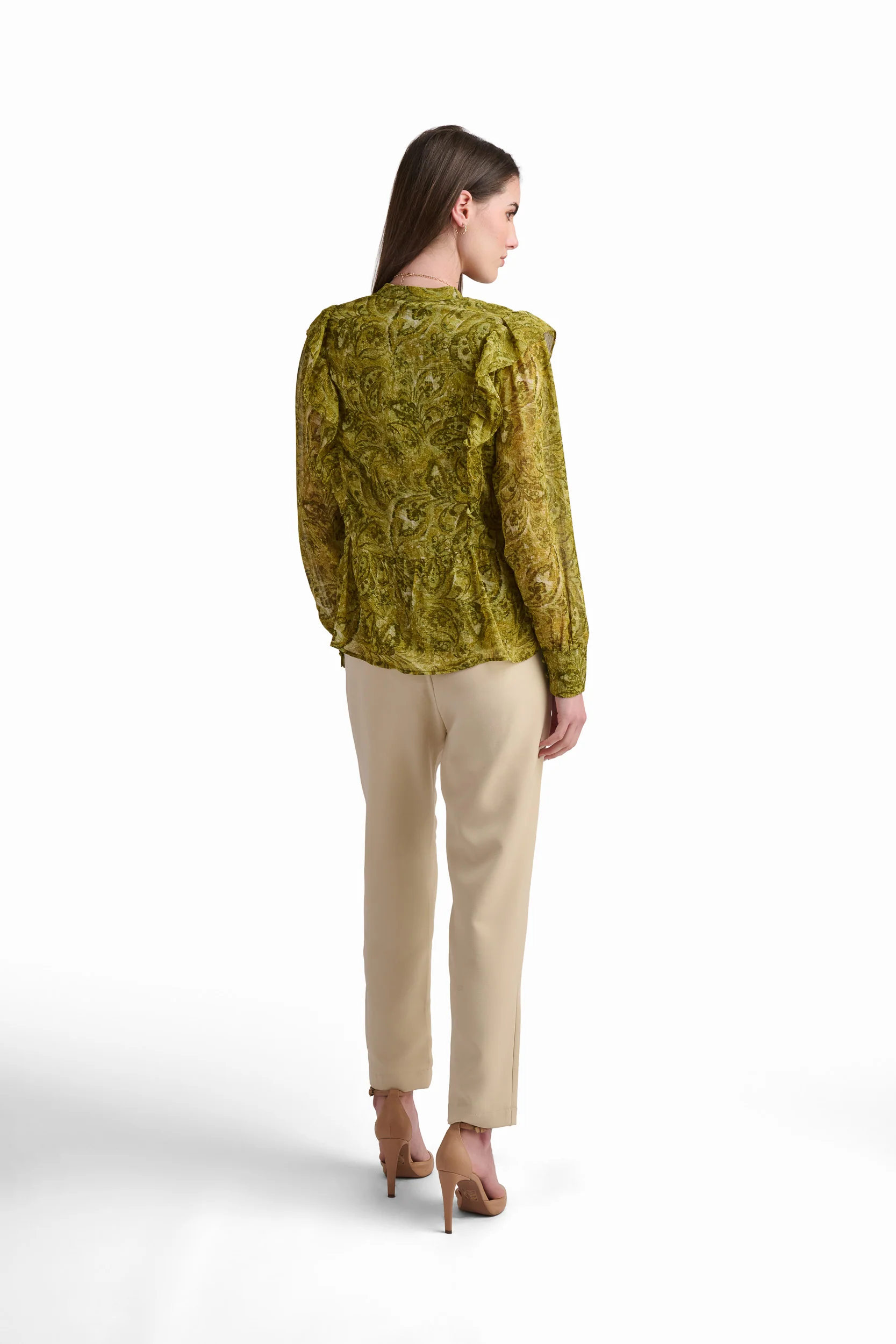 Golden Baroque Ruffle Blouse - Image 3
