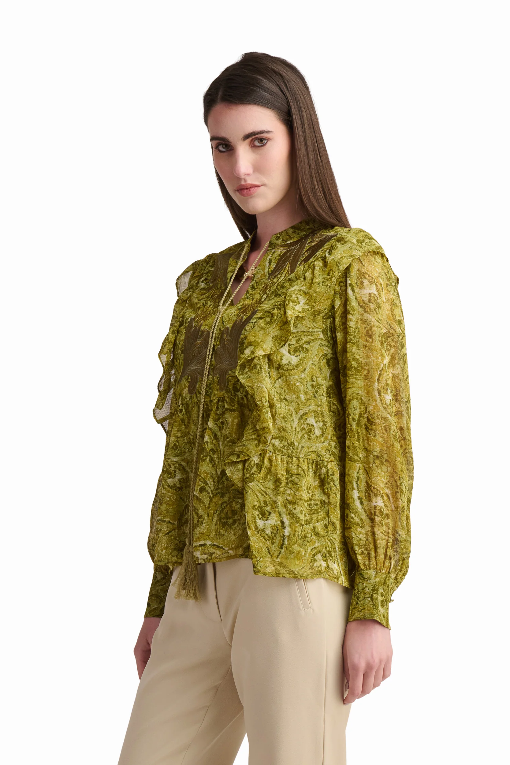 Golden Baroque Ruffle Blouse - Image 5