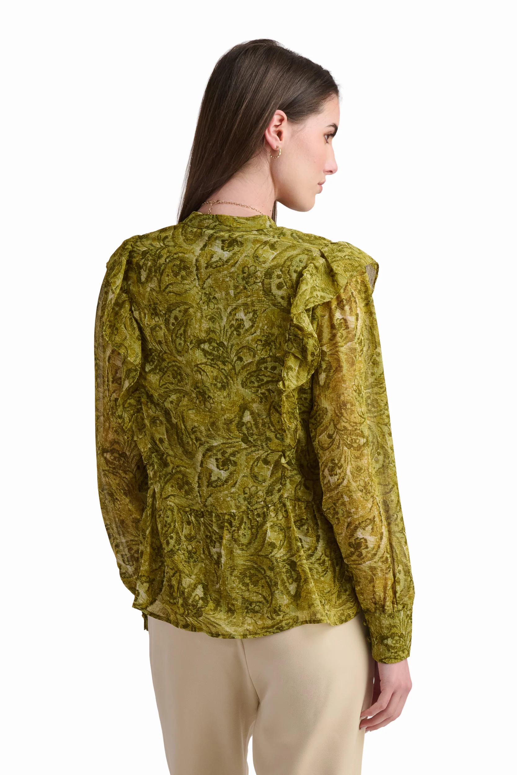 Golden Baroque Ruffle Blouse - Image 6