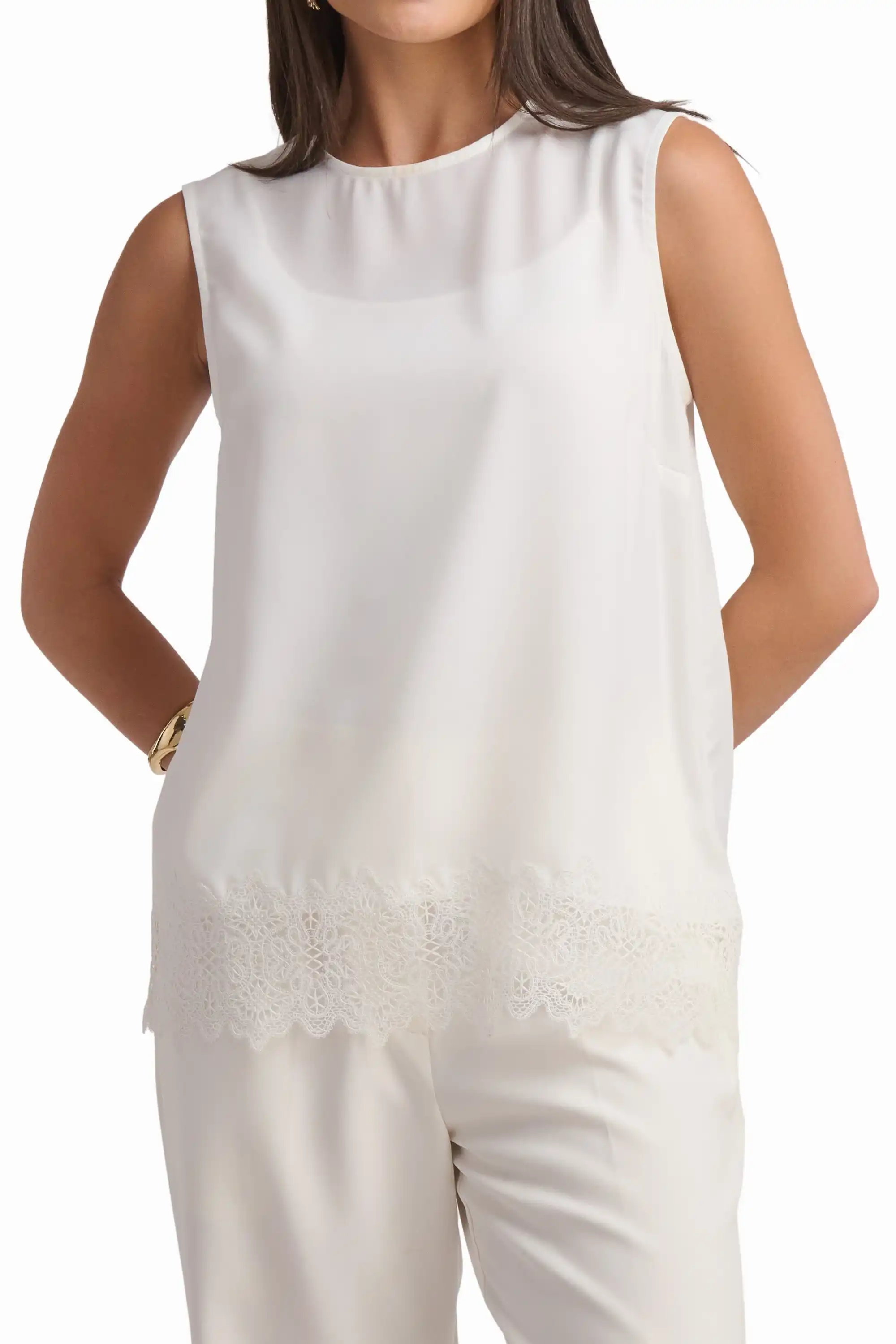 Soft Ivory Sleeveless Top - Image 3