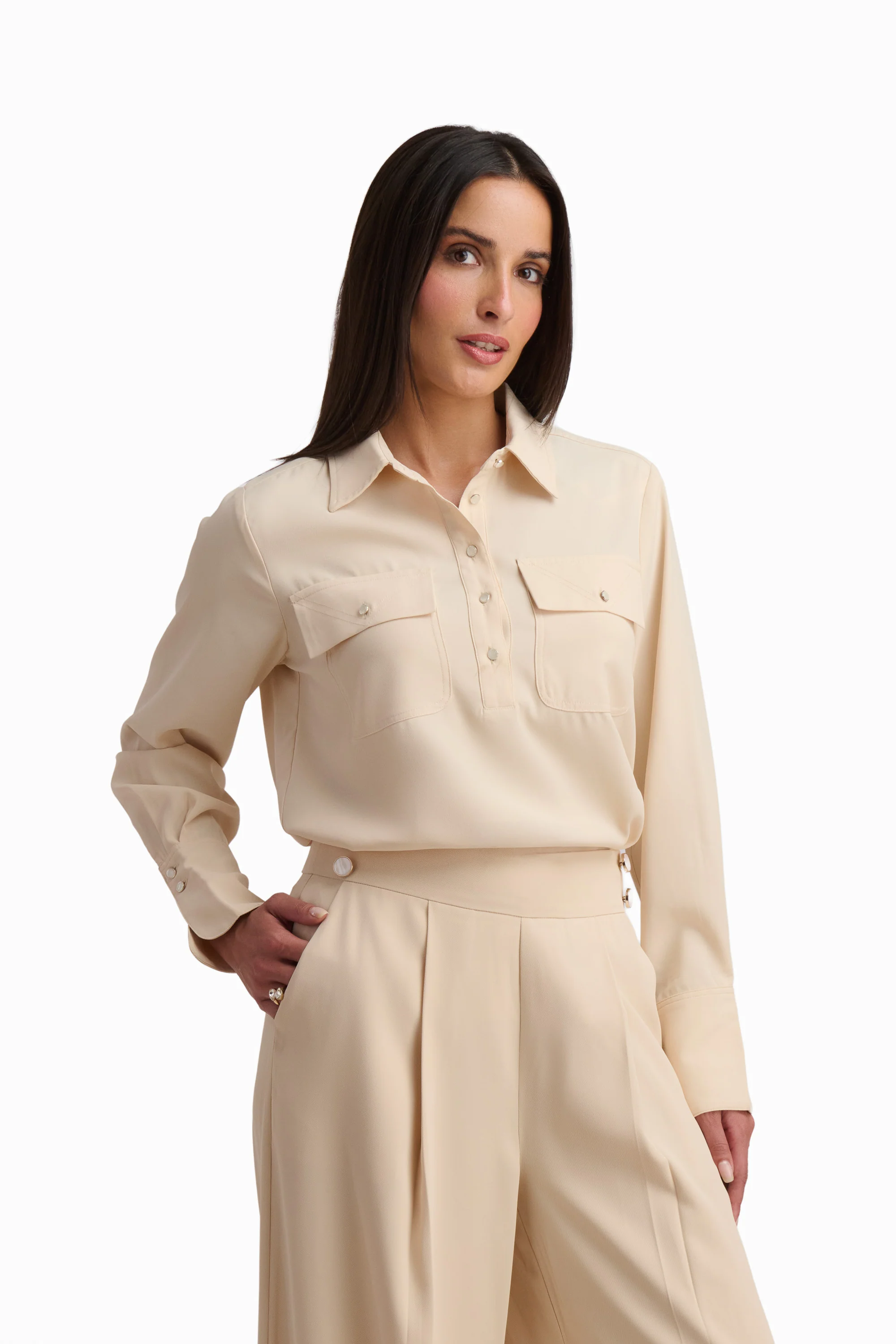 Beige Utility Blouse - Image 2