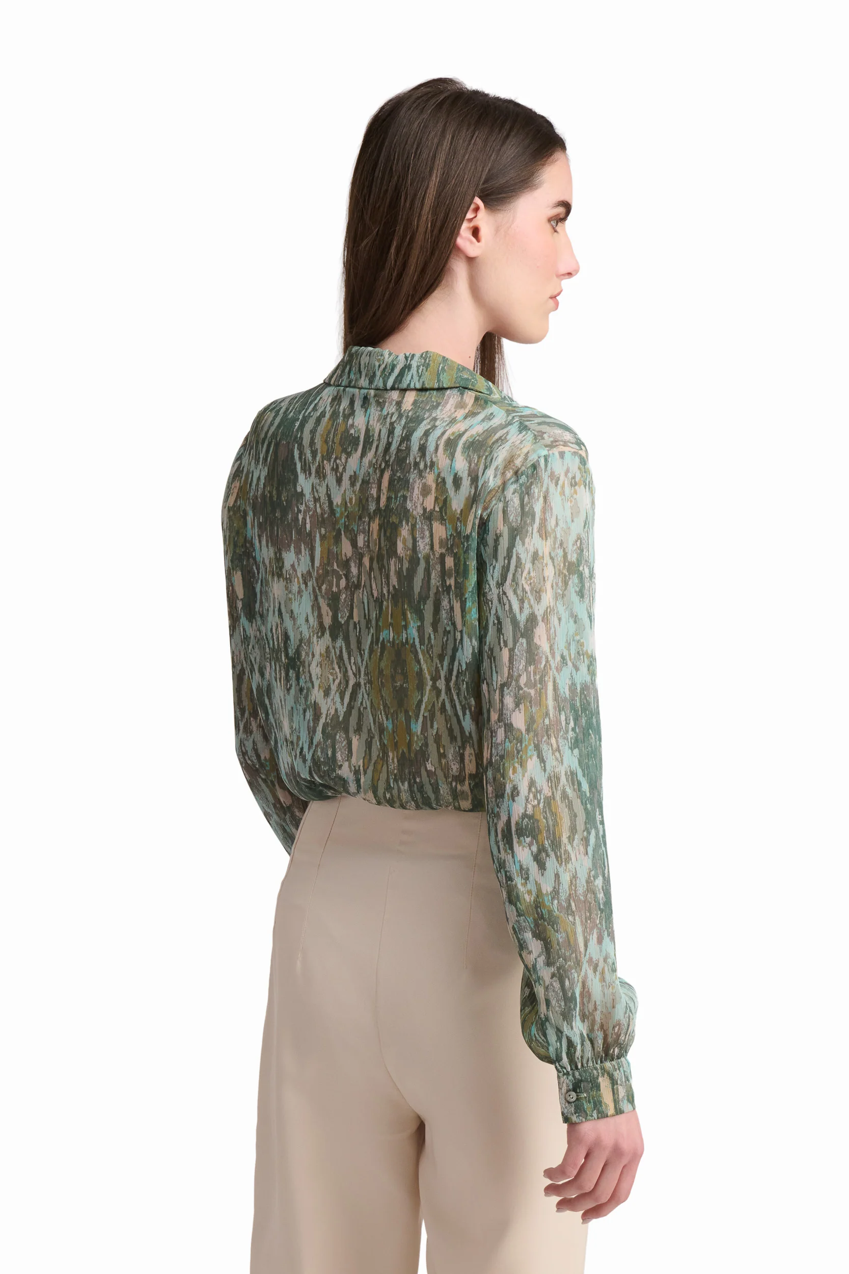 Ruffle-Detail Printed Blouse - Image 4
