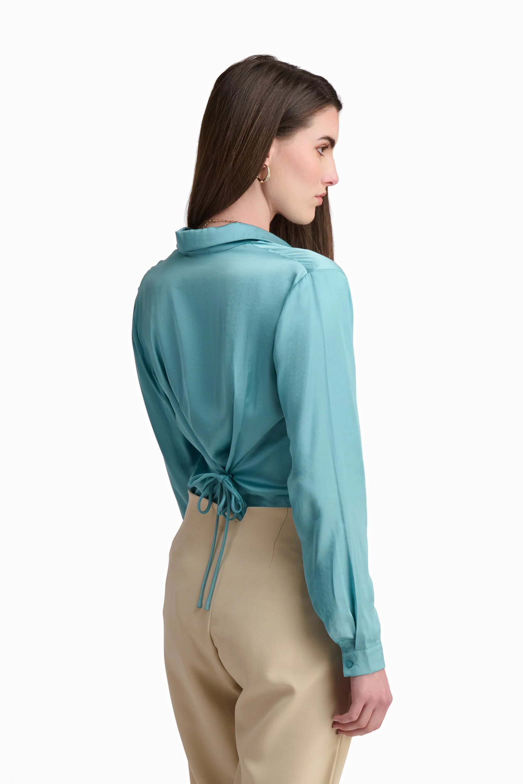 Soft Yellow Satin Shirt - Image 10