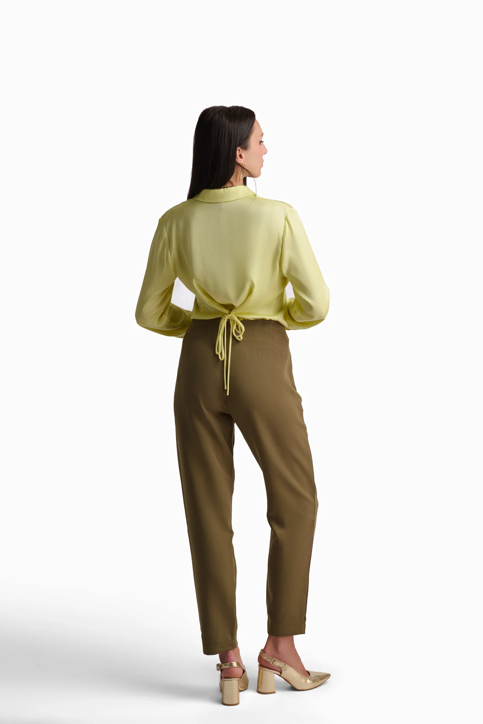 Soft Yellow Satin Shirt - Image 4