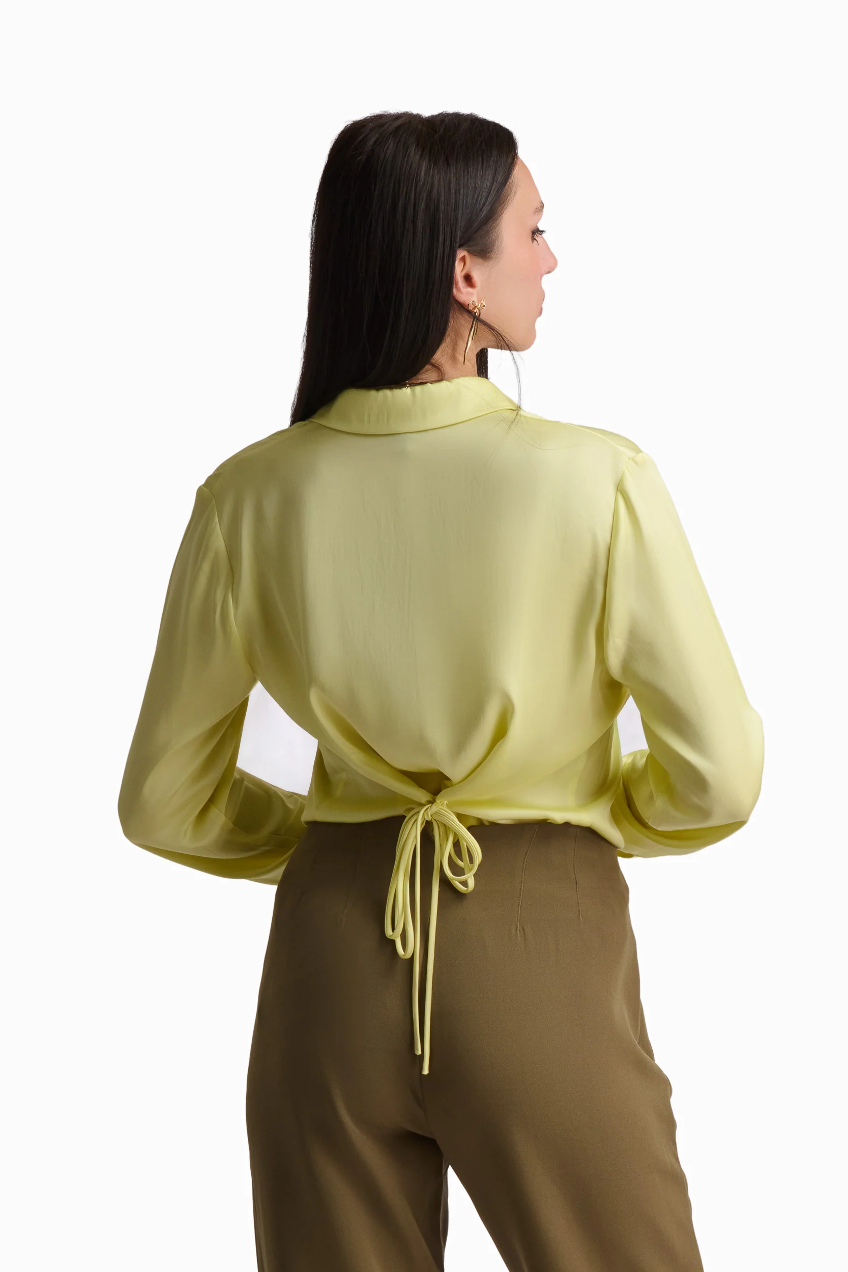 Soft Yellow Satin Shirt - Image 5
