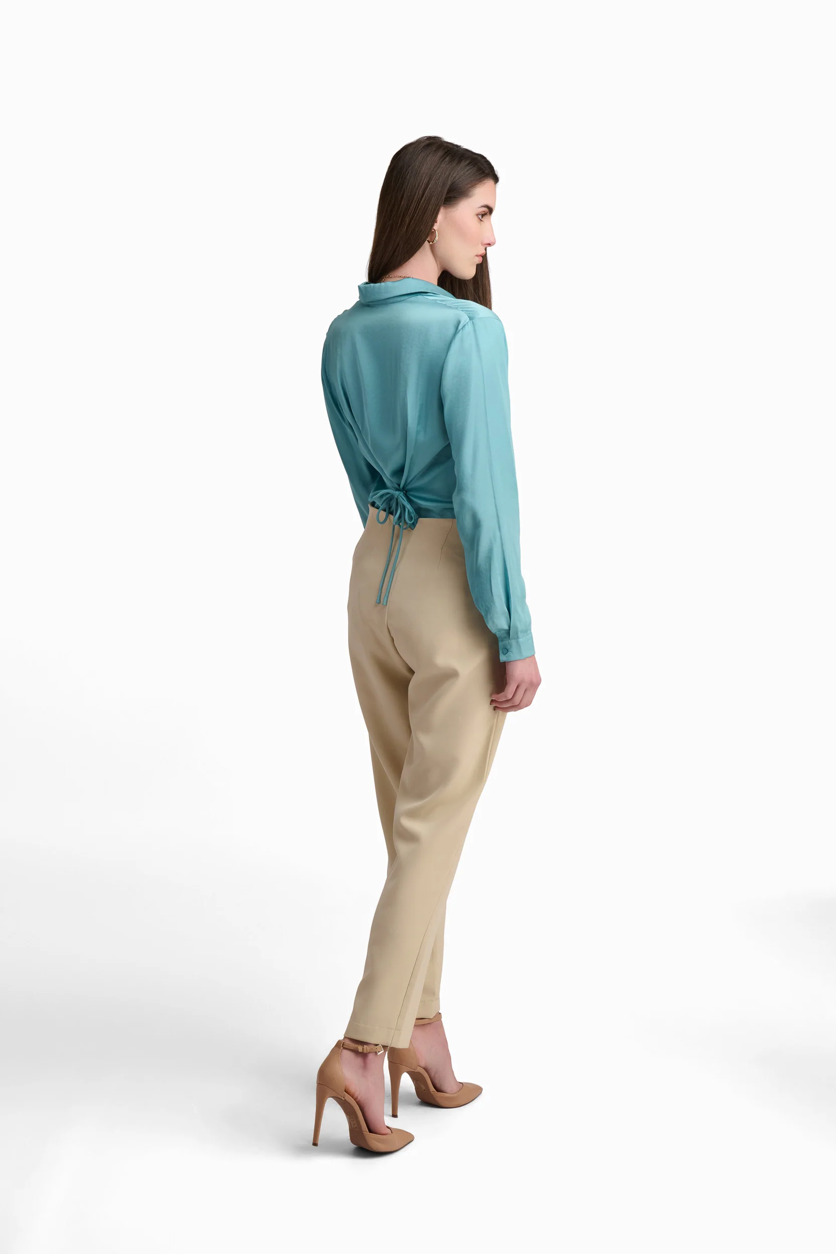 Soft Yellow Satin Shirt - Image 9