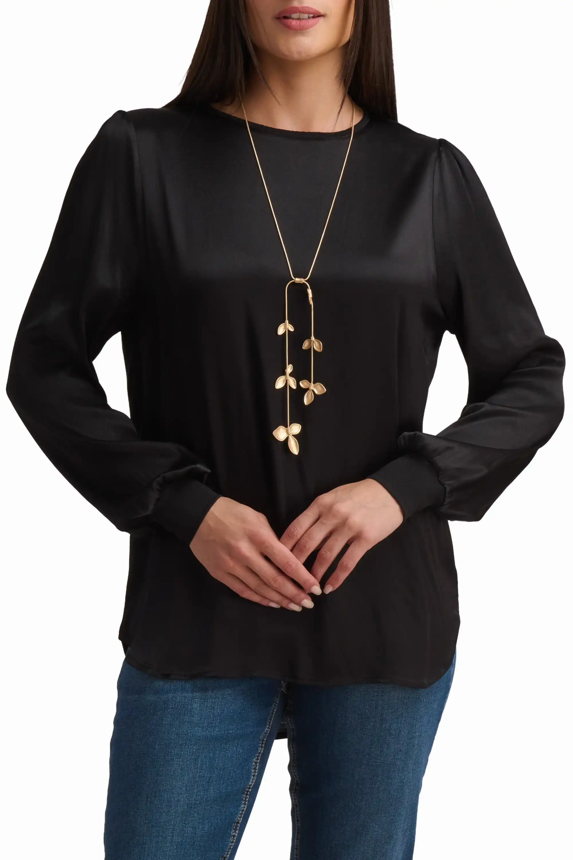 Black Long Sleeve Blouse - Image 2