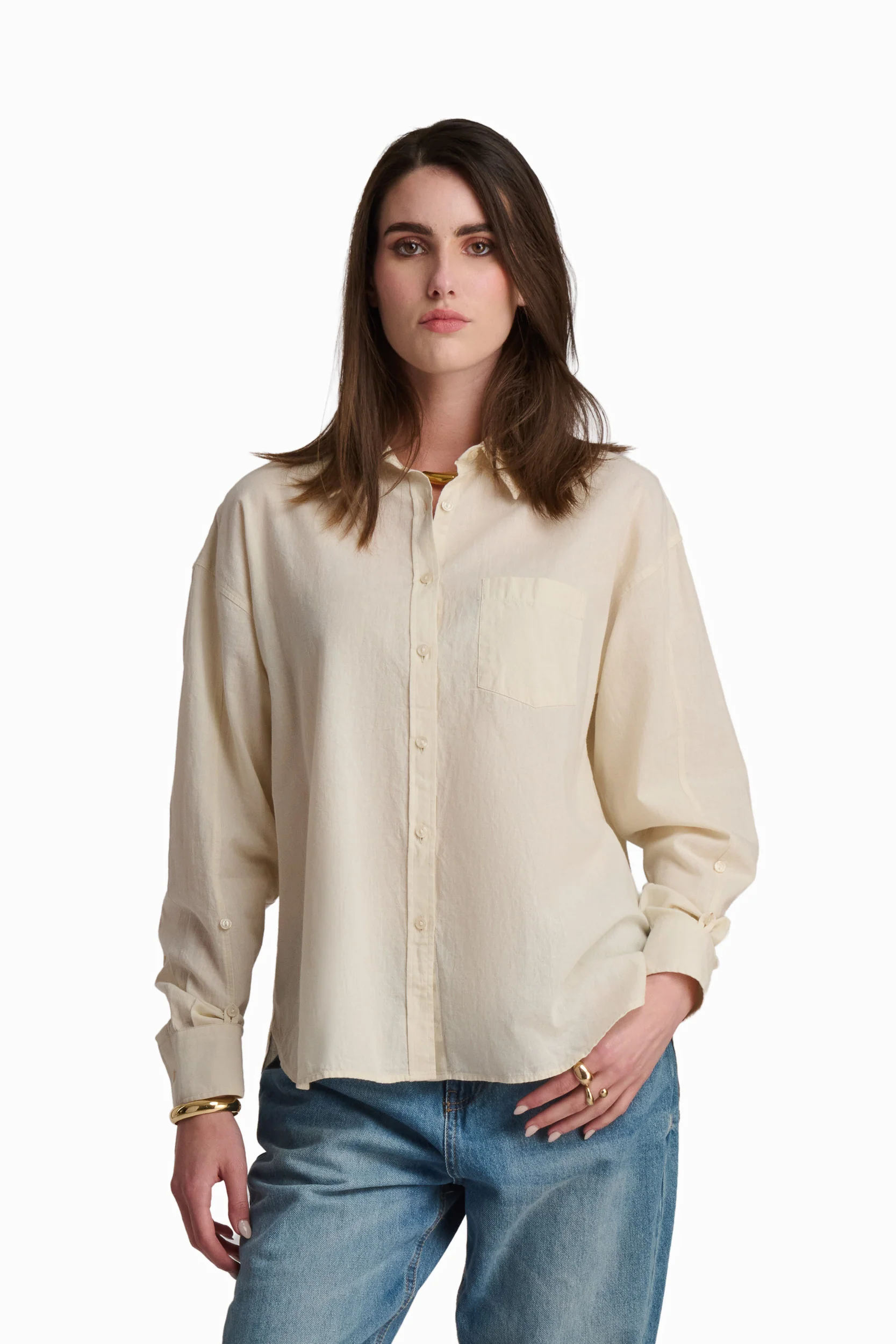 Cream Cotton-Linen Shirt - Image 2