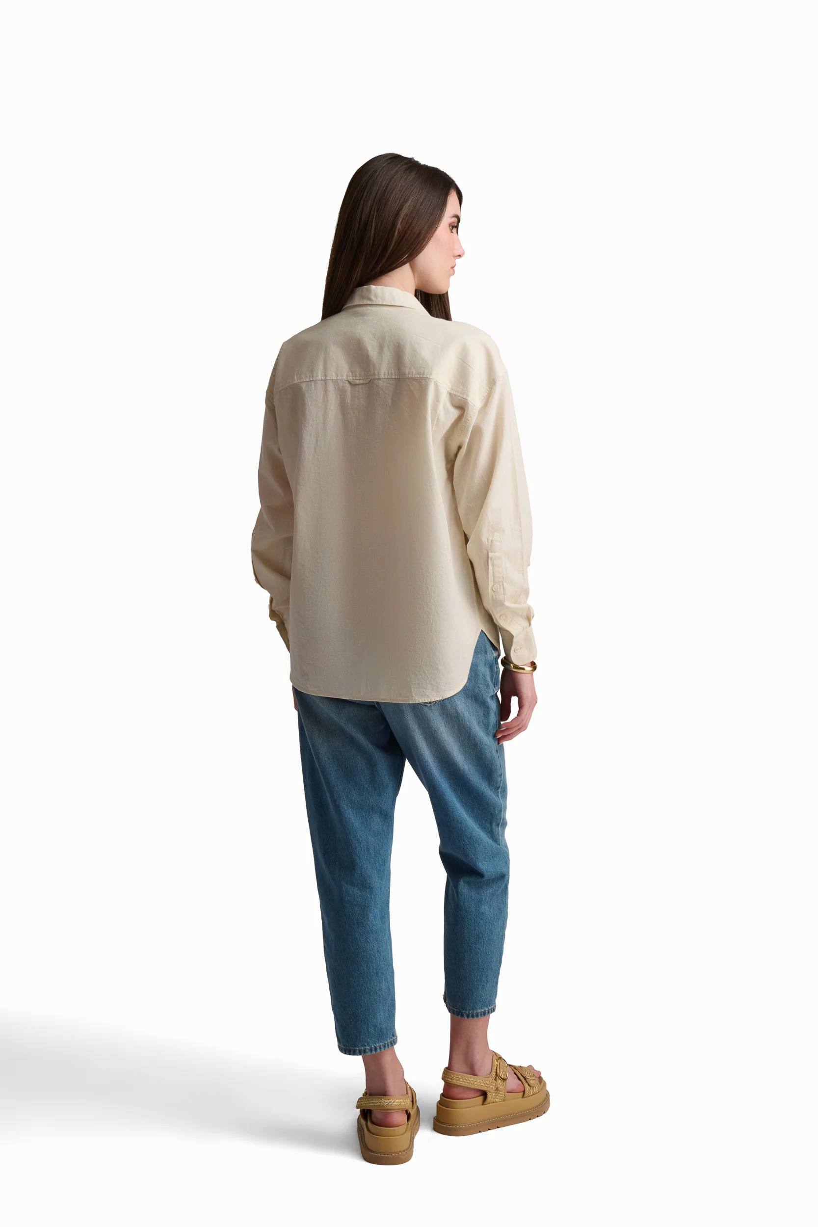 Cream Cotton-Linen Shirt - Image 4