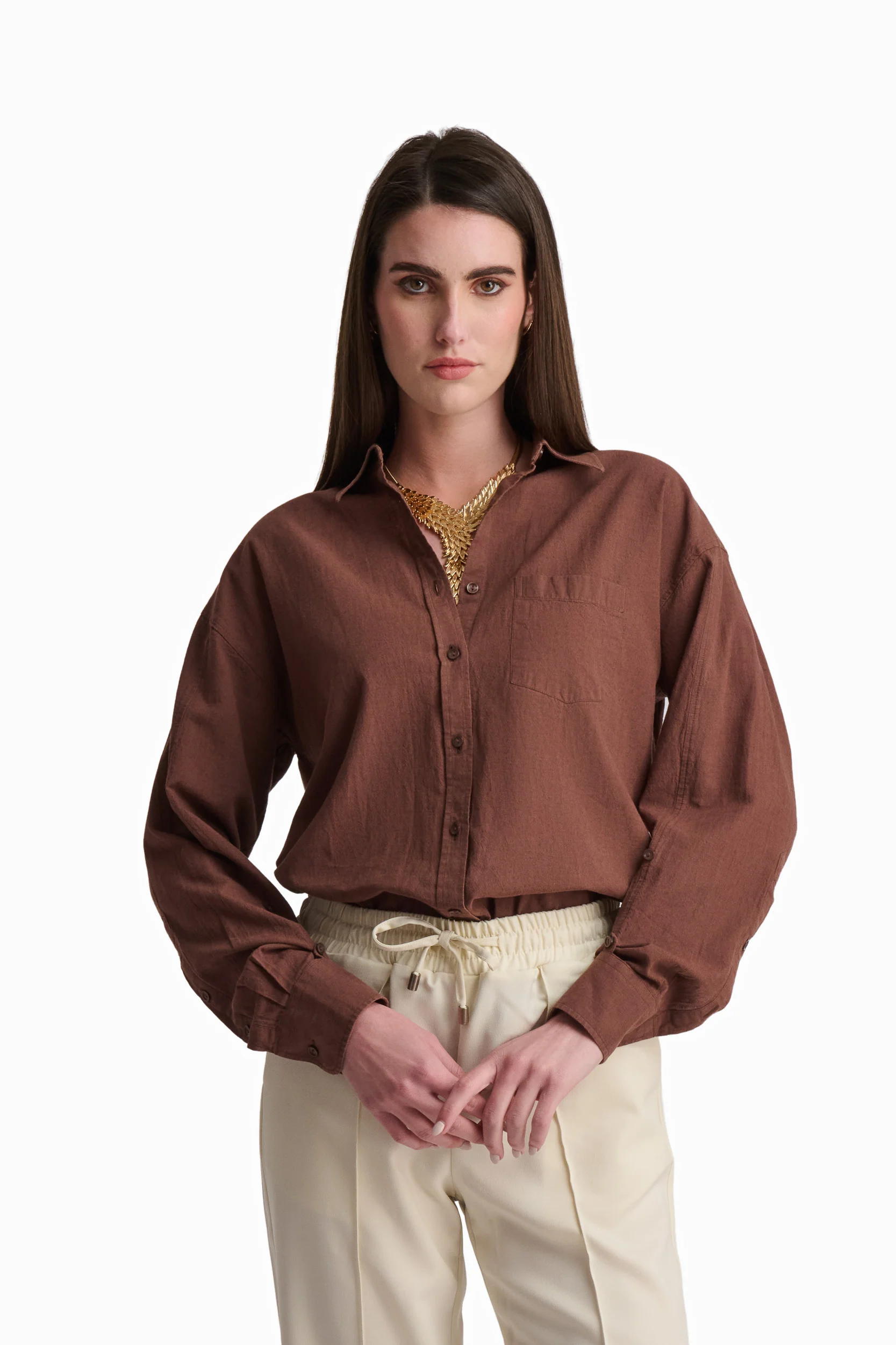 Cream Cotton-Linen Shirt - Image 8