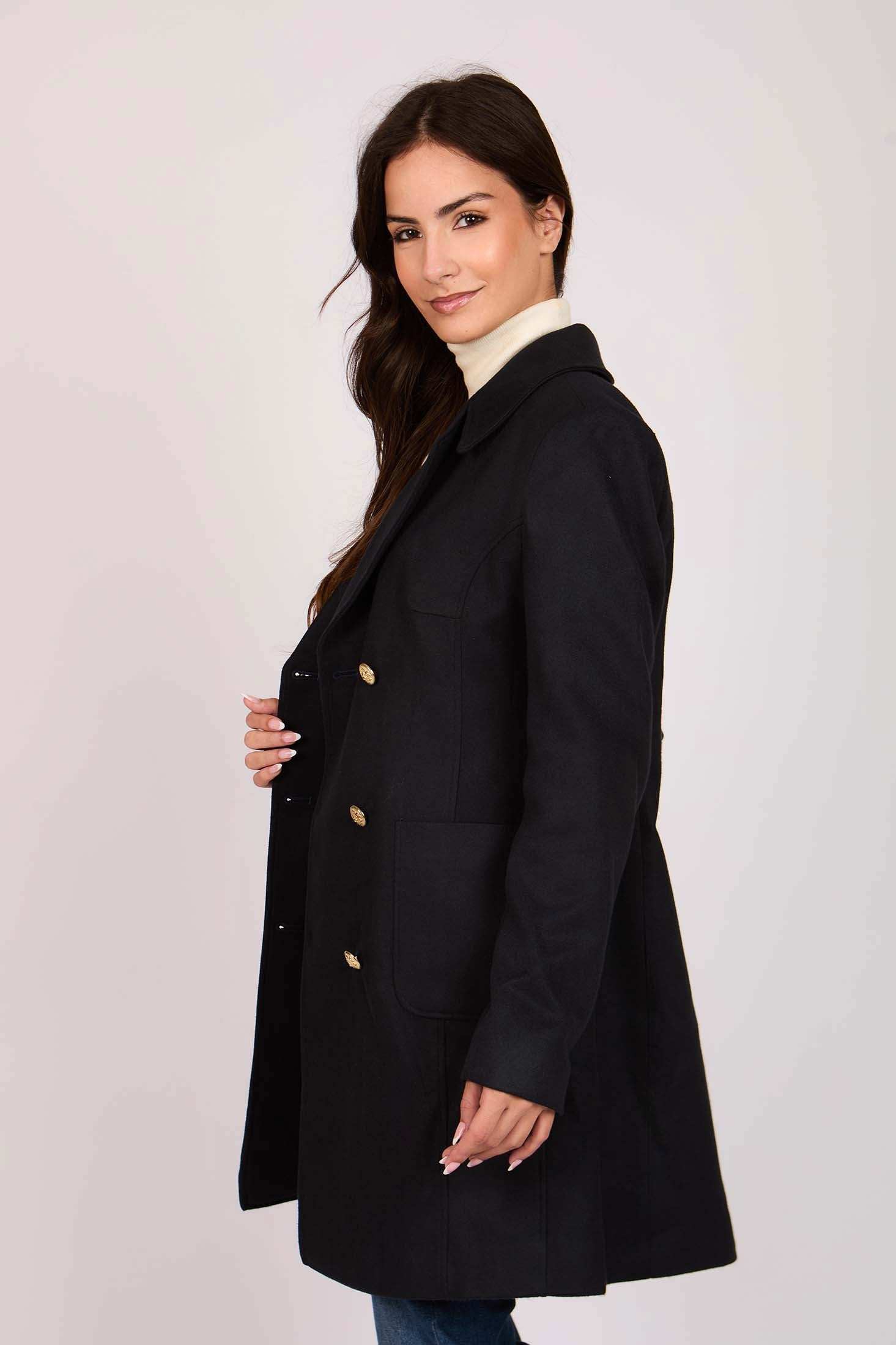 Women Regular Fit Coat Blue - Image 3