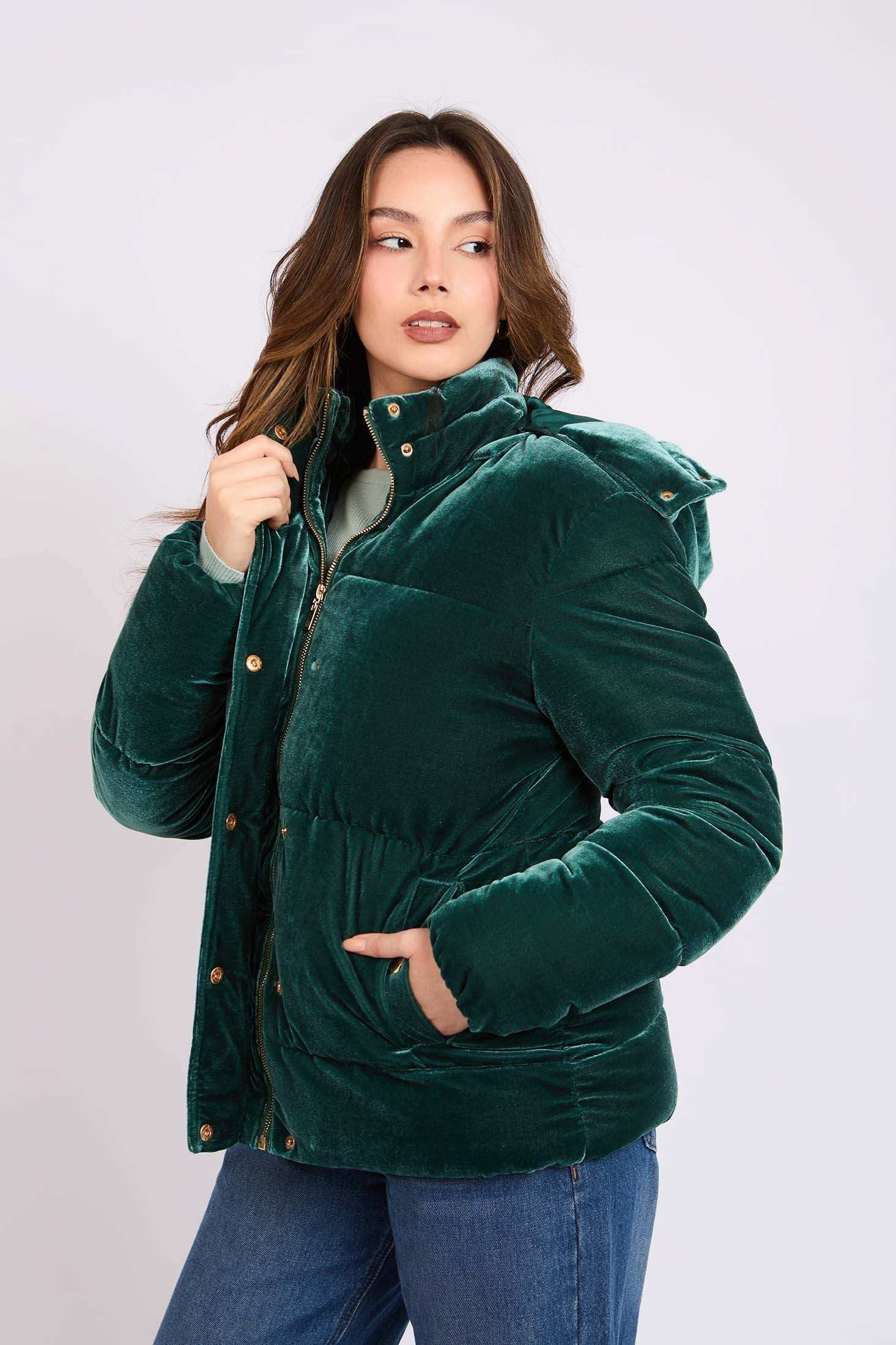 Women Regular Fit Jacket Green - Image 4