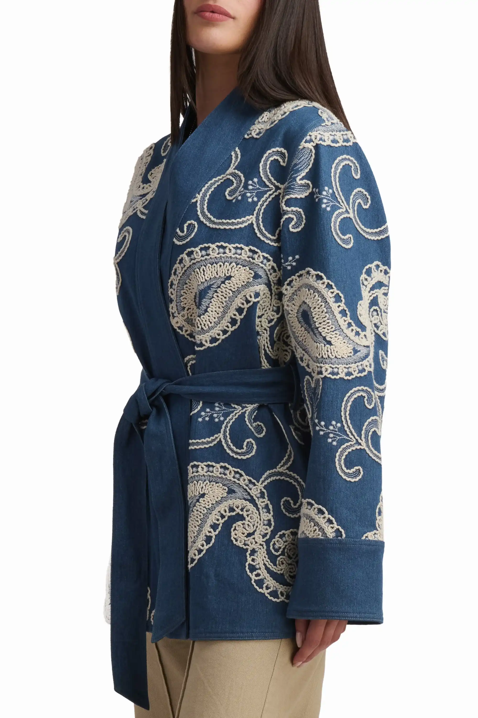 Heritage Print Open Cardigan - Image 4