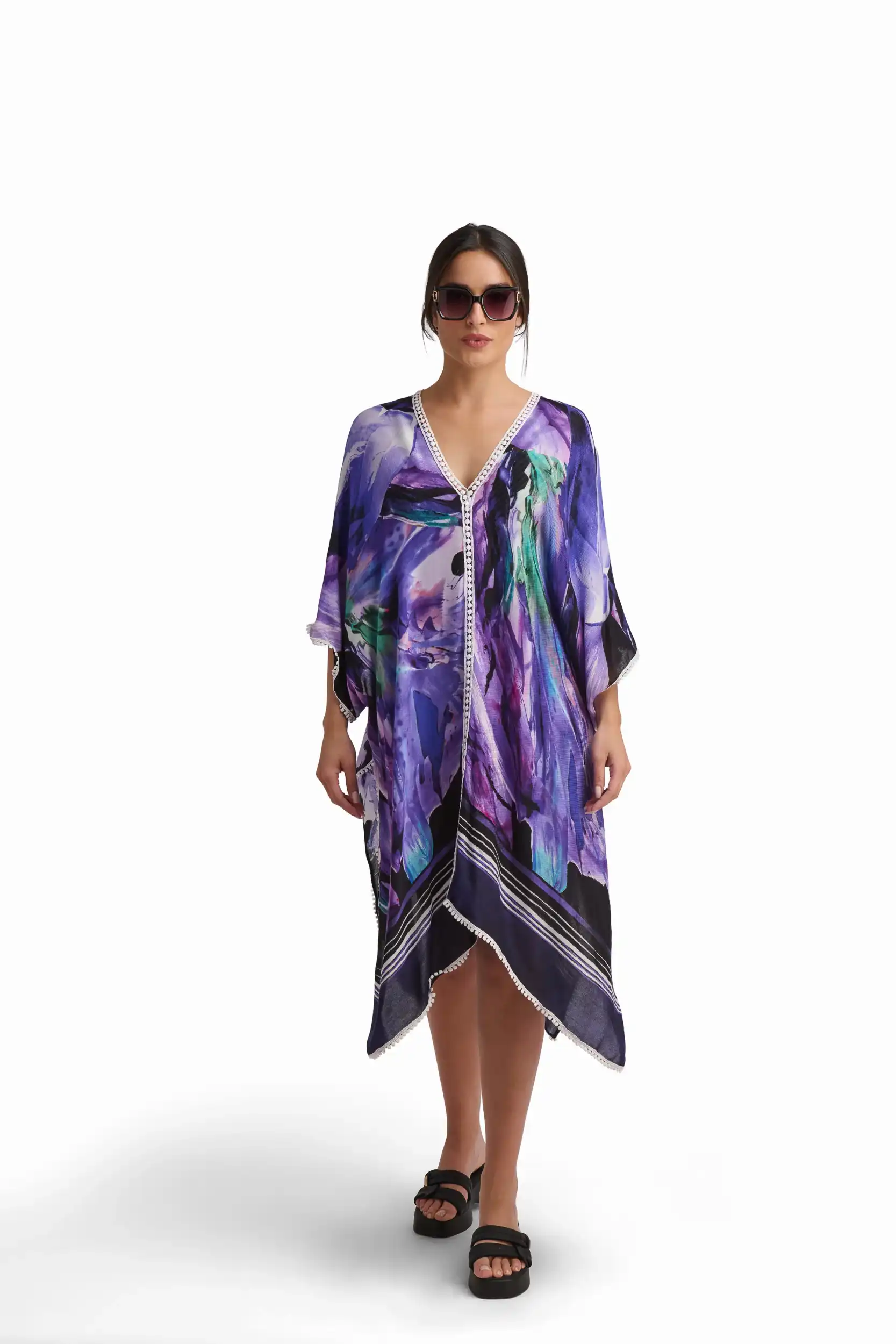 Purple Wave Viscose Beach Cover-Up - Image 2