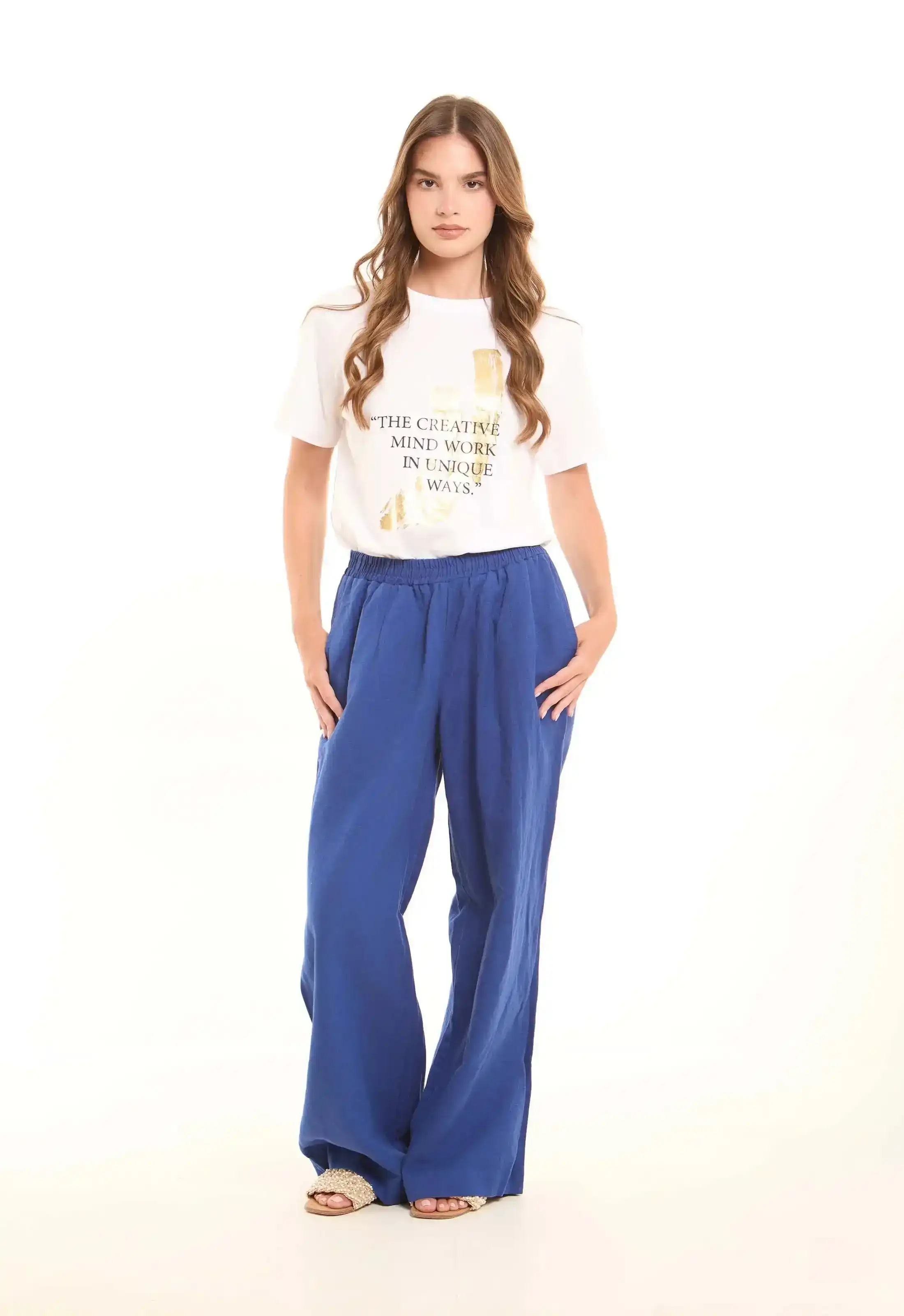 Relaxed Wide-Leg Linen Pants - Image 13