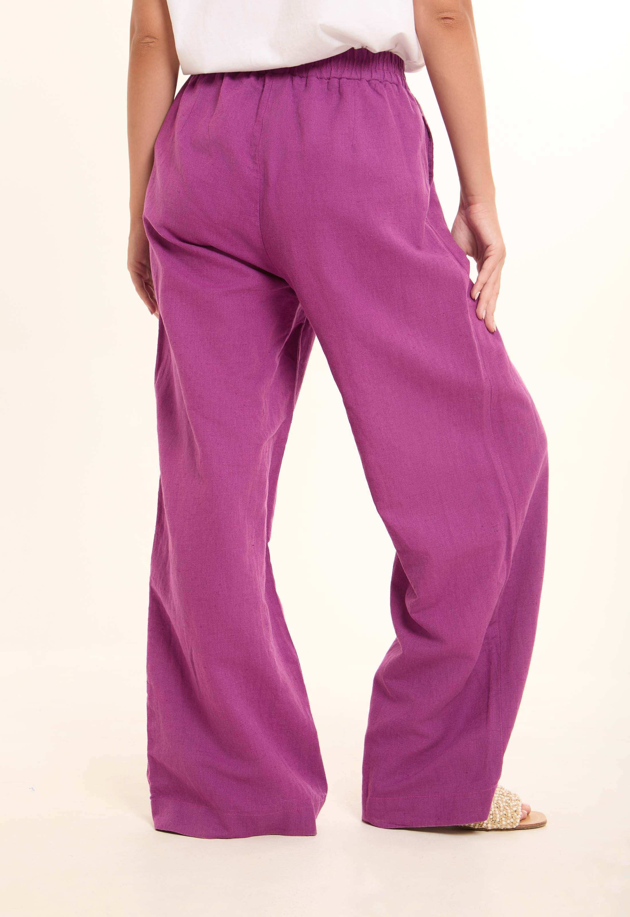 Relaxed Wide-Leg Linen Pants - Image 4